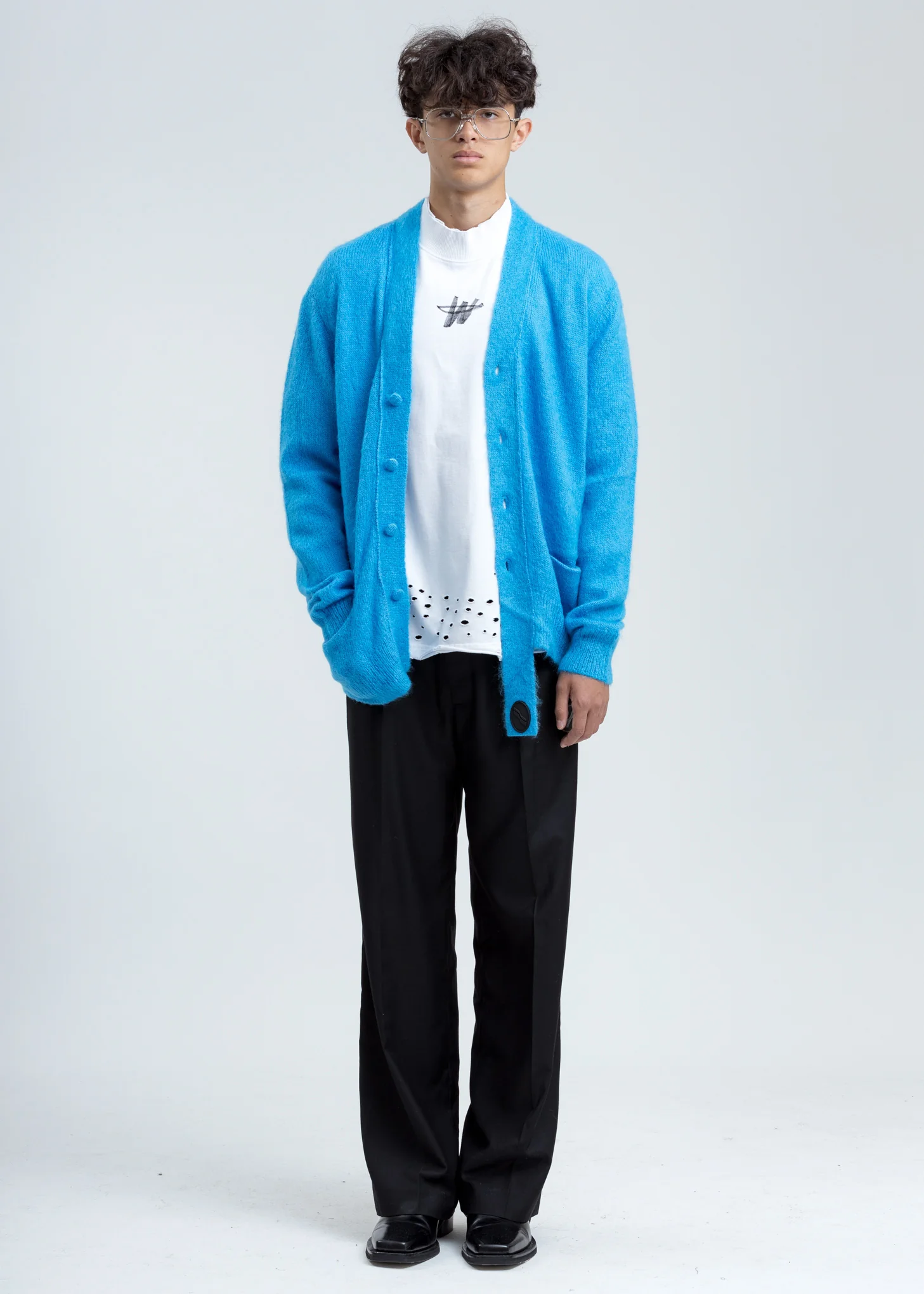 Blue Mohair Cardigan - Image 6