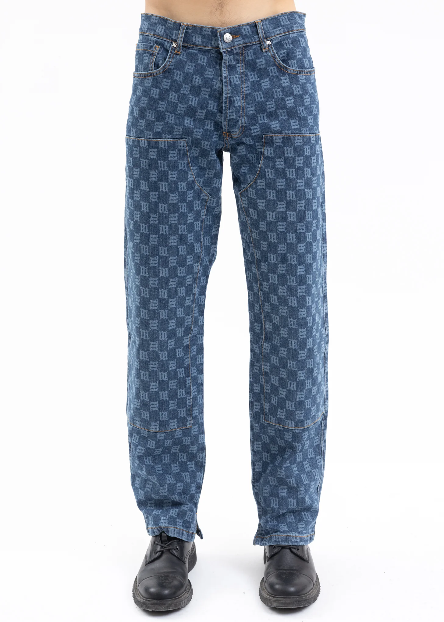 BLUE MONOGRAM CARPENTER DENIM TROUSERS