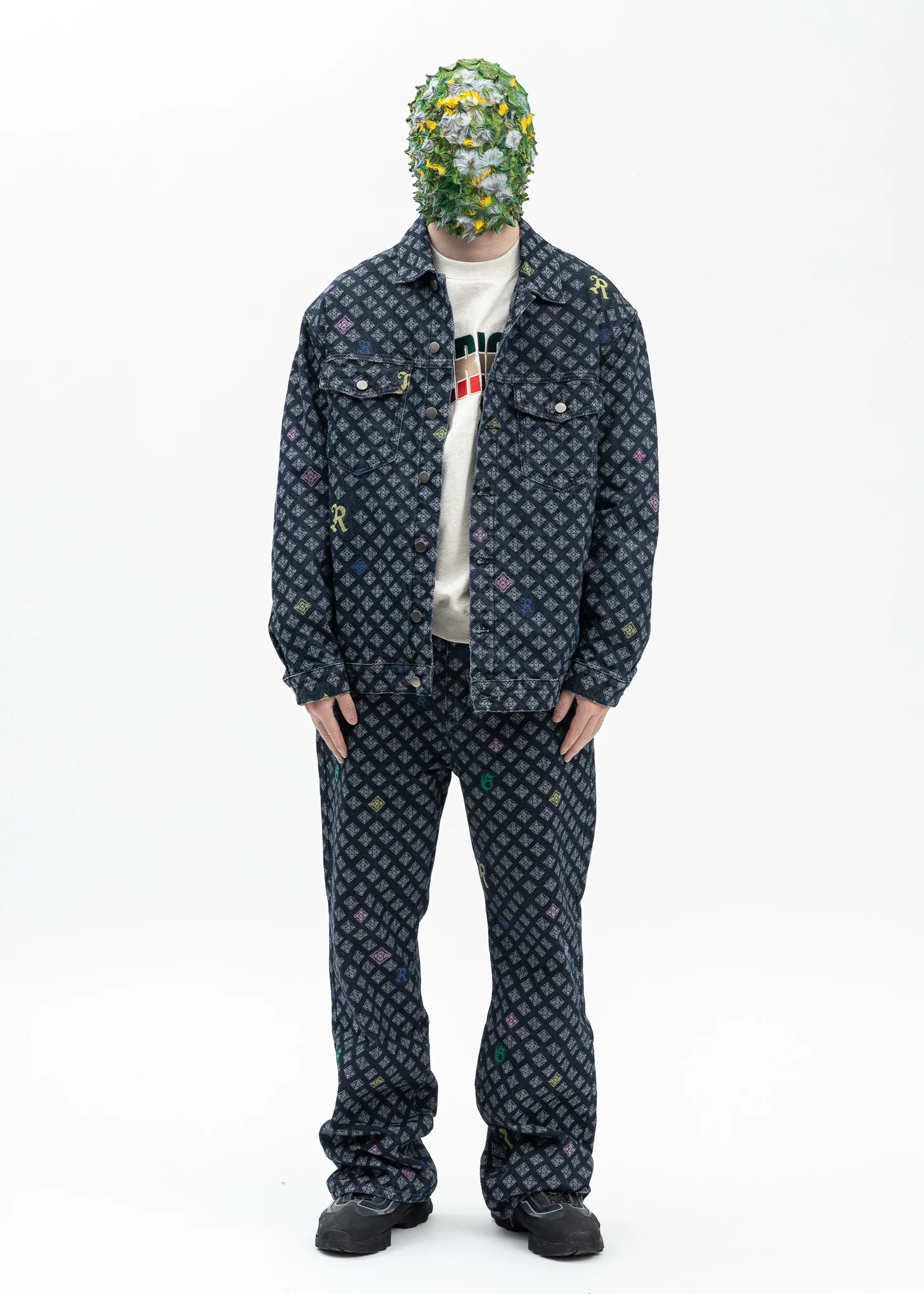 BLUE MULTI LOGO DENIM JACKET - Image 6