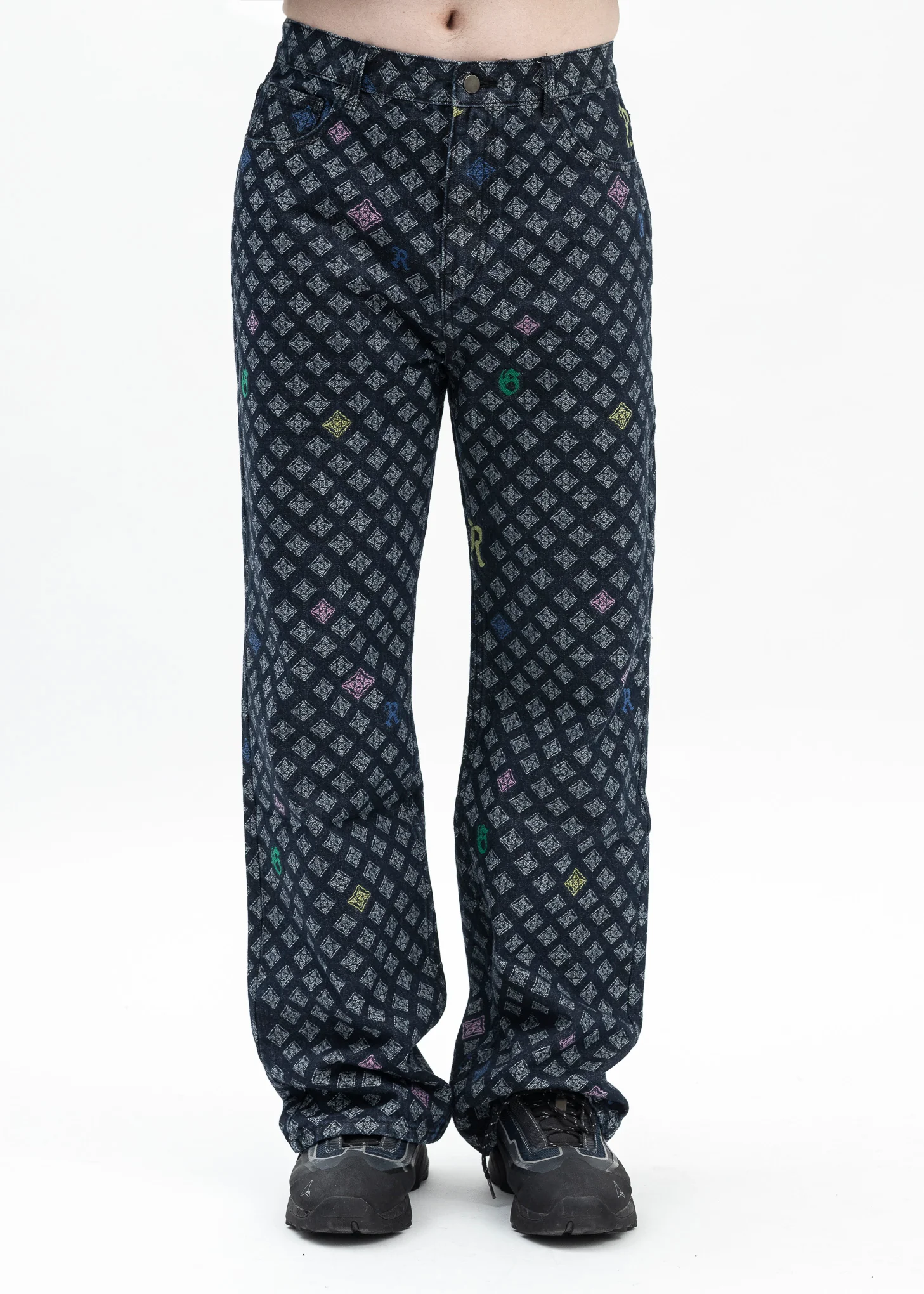 BLUE MULTI LOGO DENIM JEANS