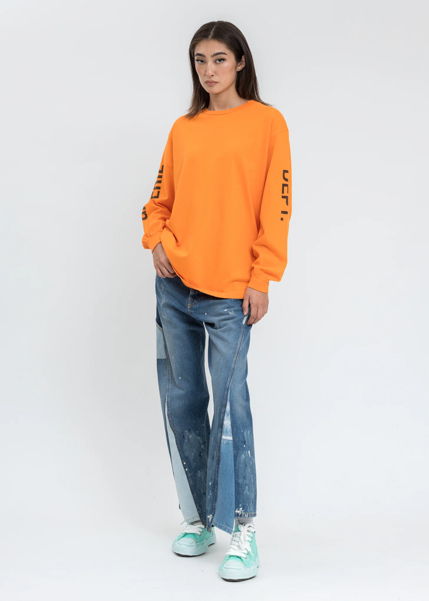 Blue Multi Washed Denim Jeans With Paint Marks - Image 5