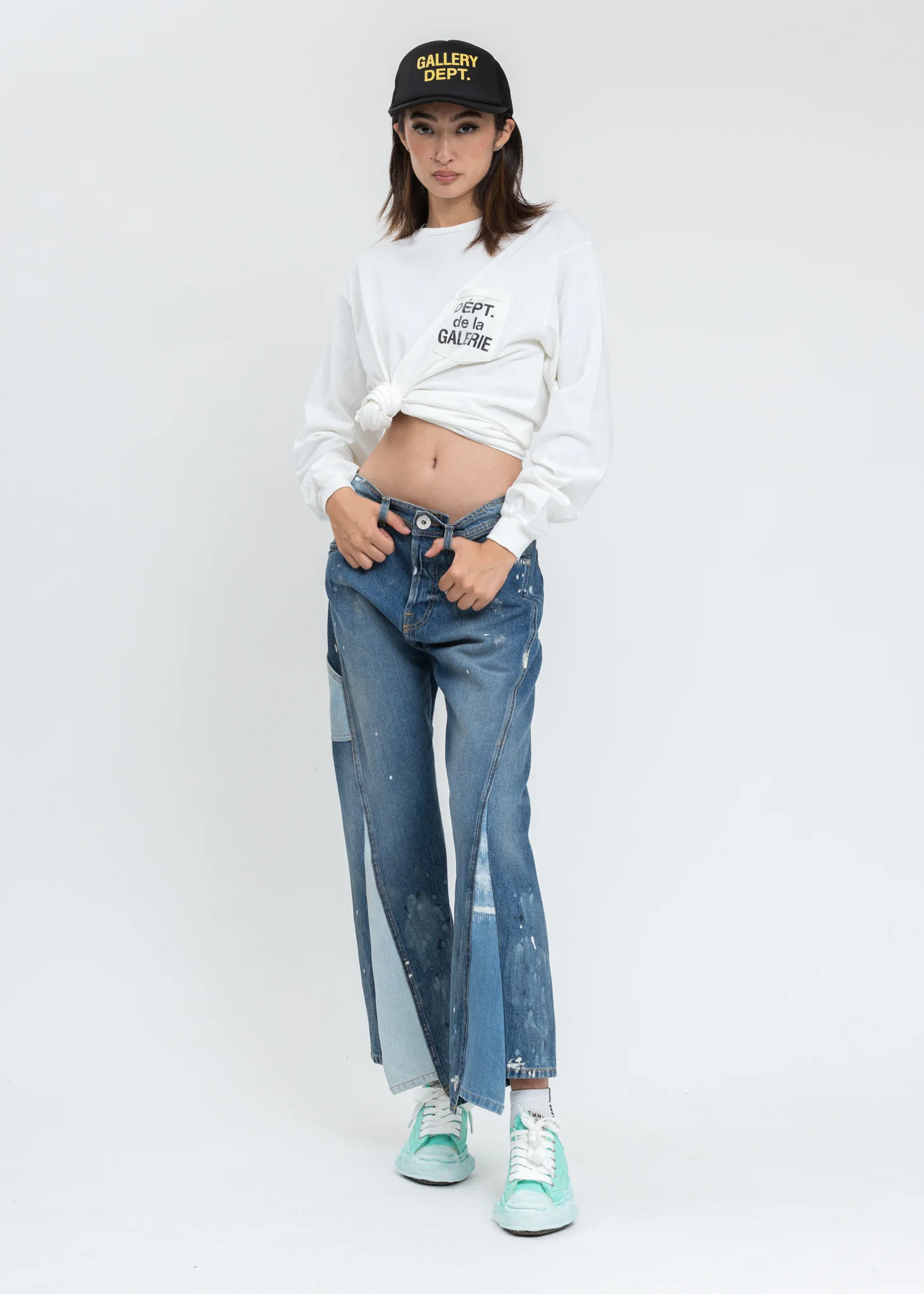 Blue Multi Washed Denim Jeans With Paint Marks - Image 6