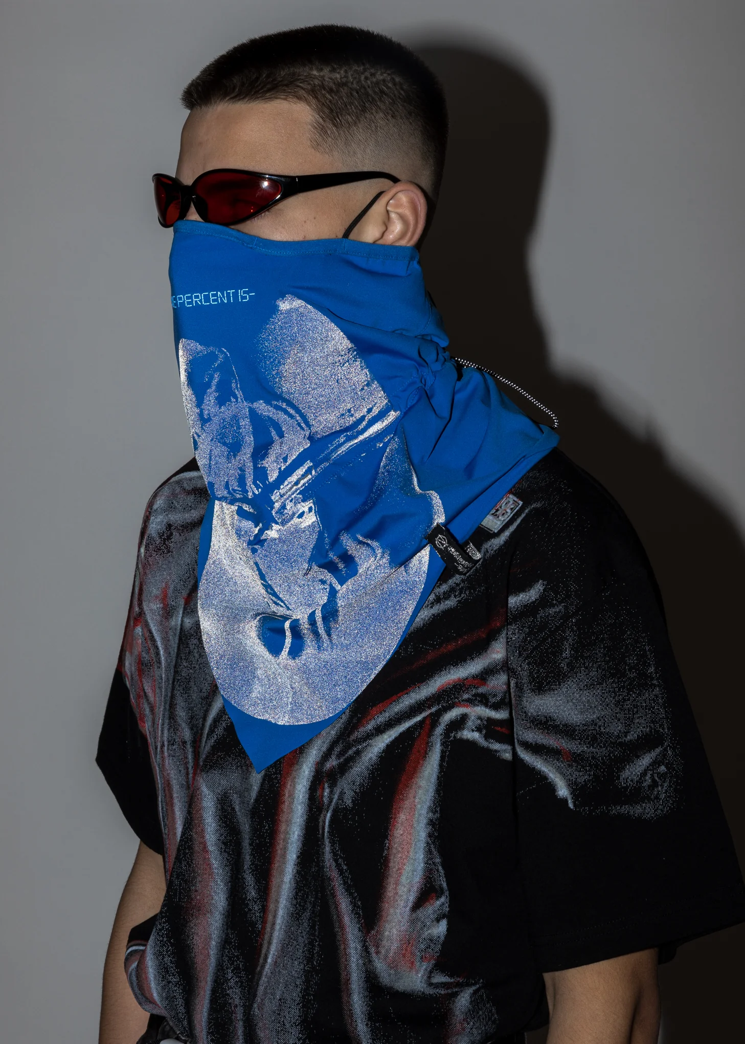 Blue "OUR FACE" Neckwarmer - Image 2