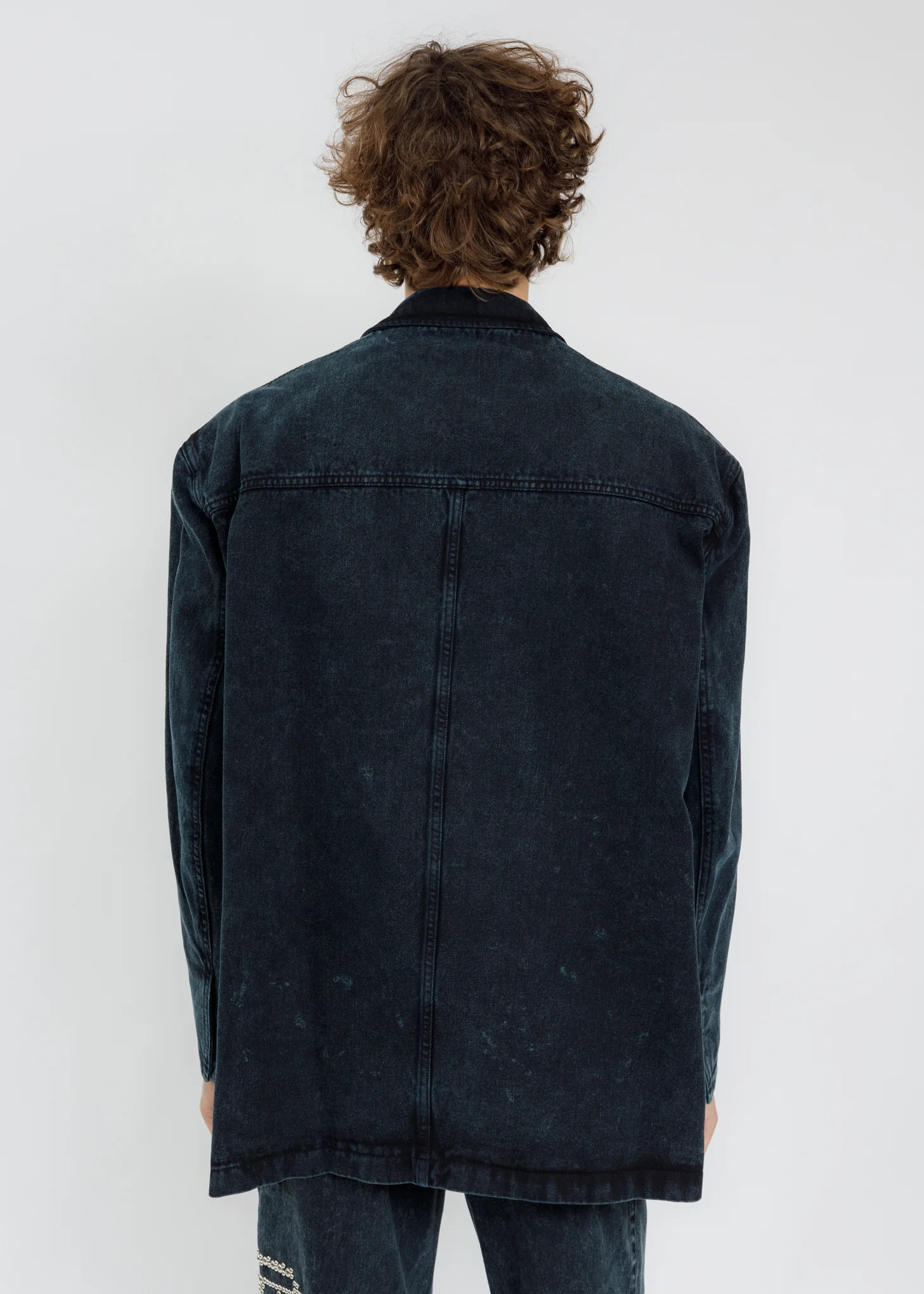 Blue Over Sized Denim Blazer - Image 4