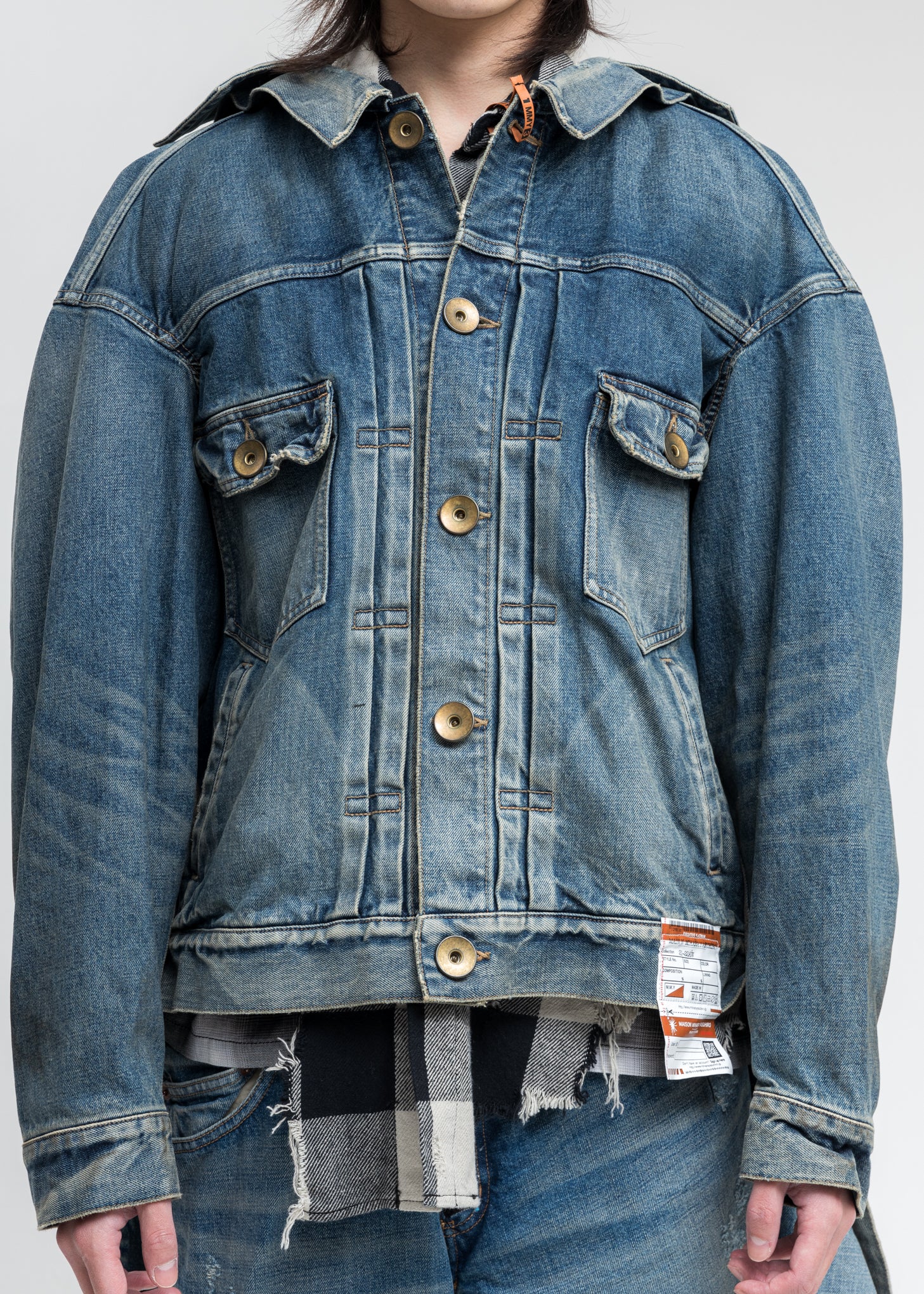 Indigo Painted Denim Jacket - Image 3
