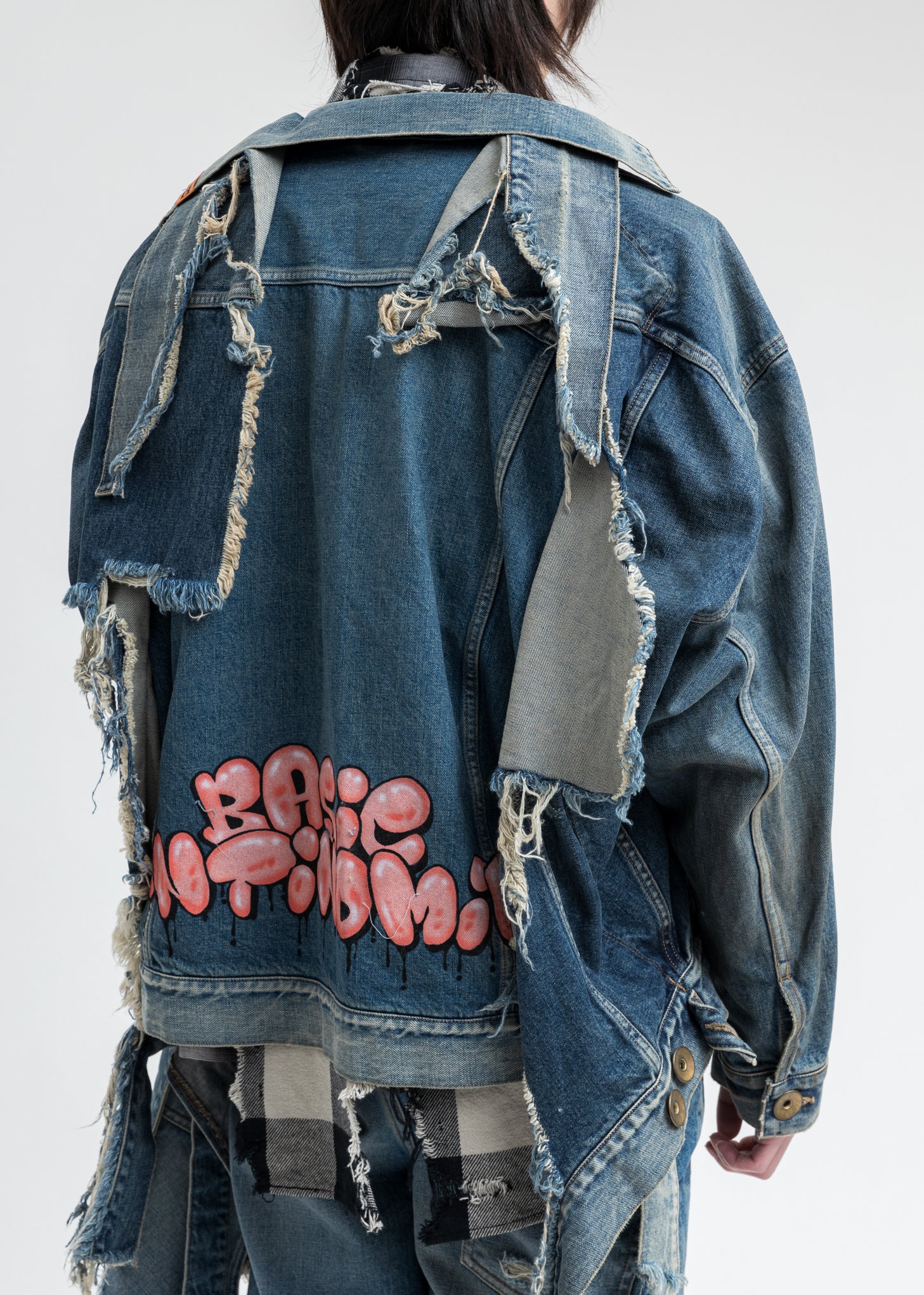 Indigo Painted Denim Jacket - Image 6