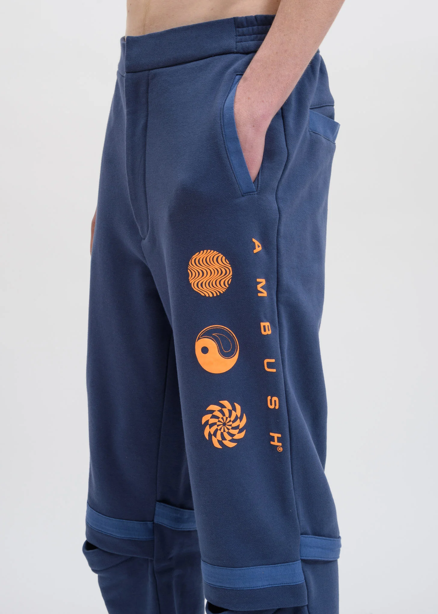 Blue Patchwork Sweatpants - Image 4
