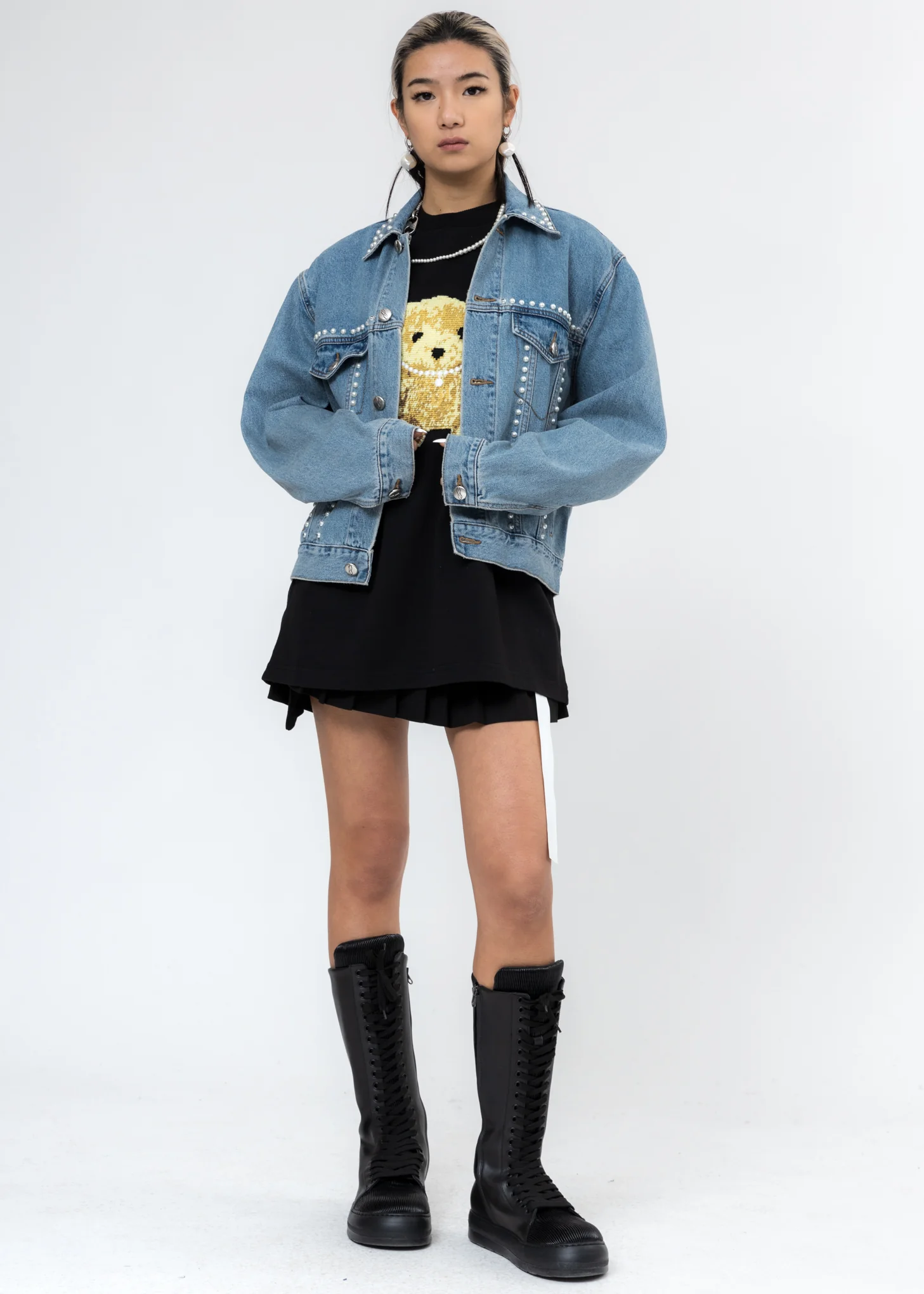 Blue Pearl Lining Denim Jacket - Image 6