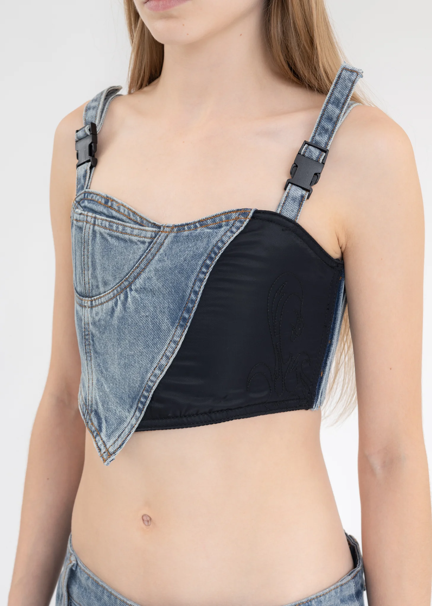 BLUE PHOENIX EMBROIDERED DENIM VEST - Image 2