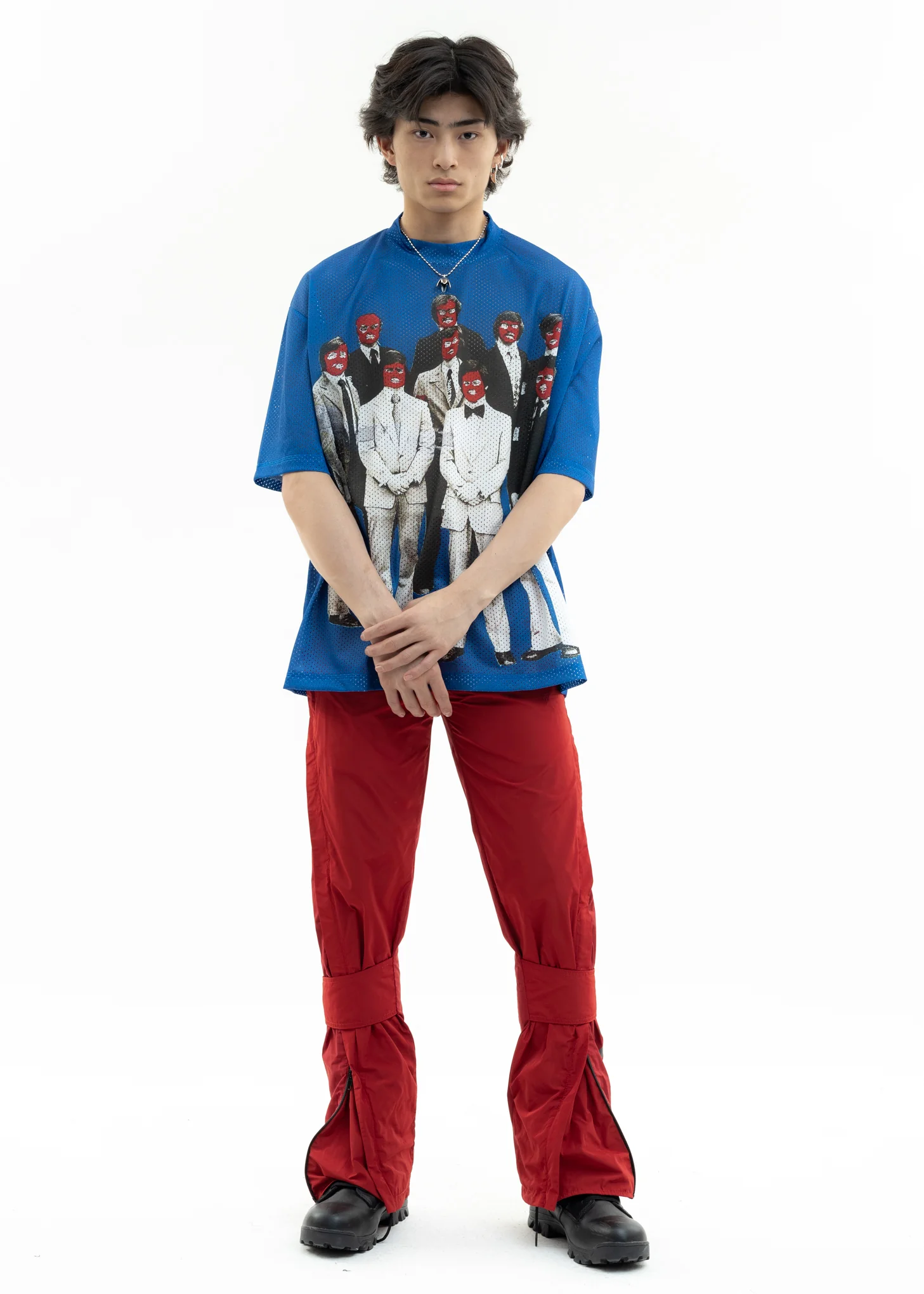 Blue Net T-Shirt With Print - Image 5