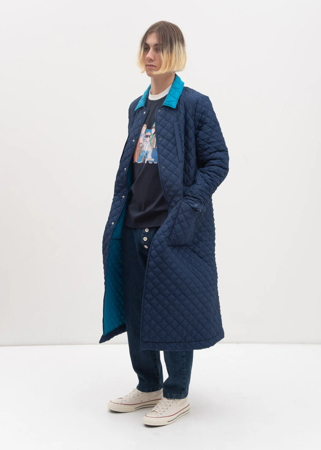 Blue Quilted Coat - Image 6