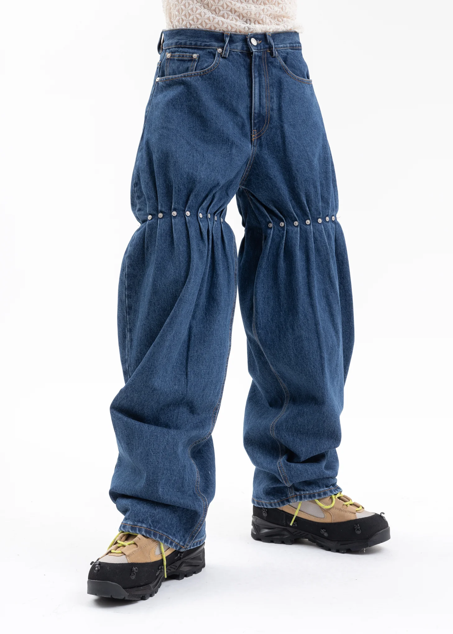 BLUE RIVET DENIM PANTS