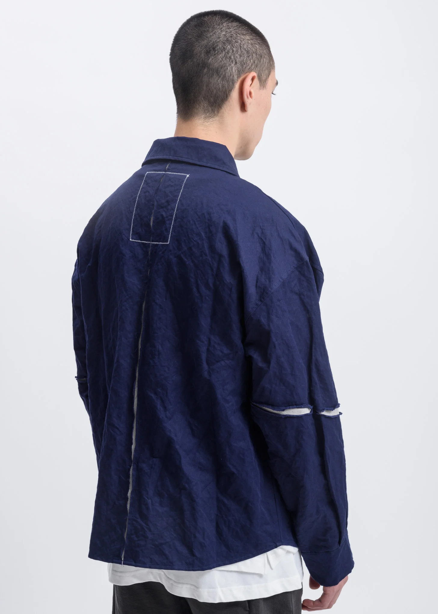 Blue Wrinkled Split Jacket - Image 3