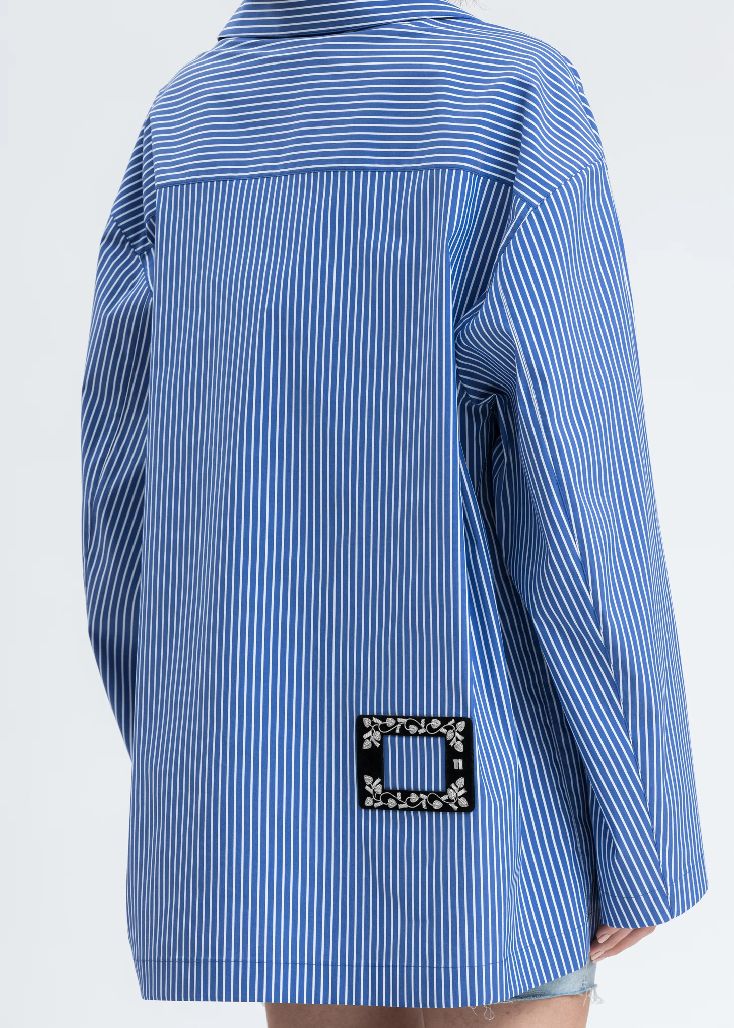 Blue Striped Shell Print Shirt - Image 2