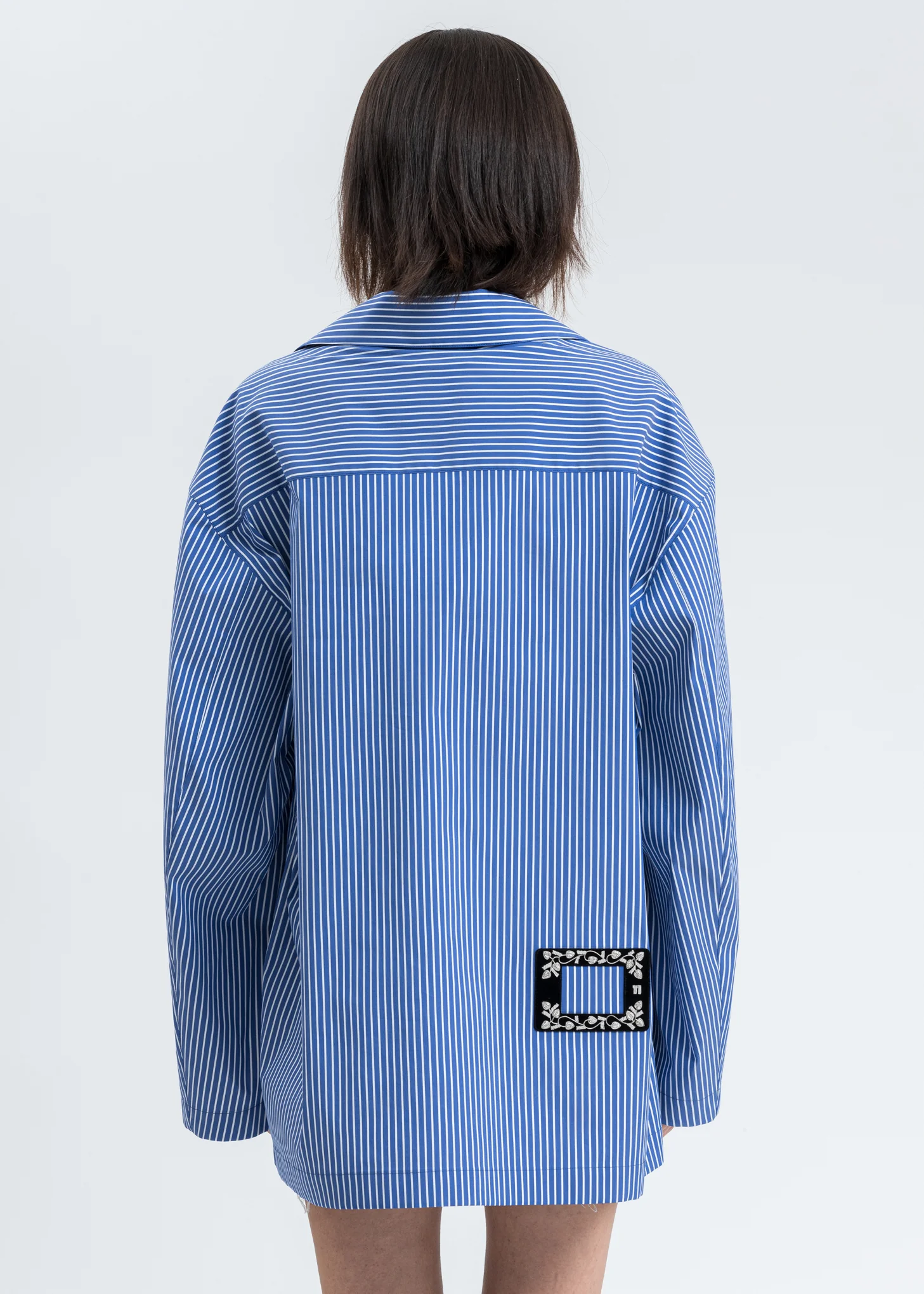 Blue Striped Shell Print Shirt - Image 4