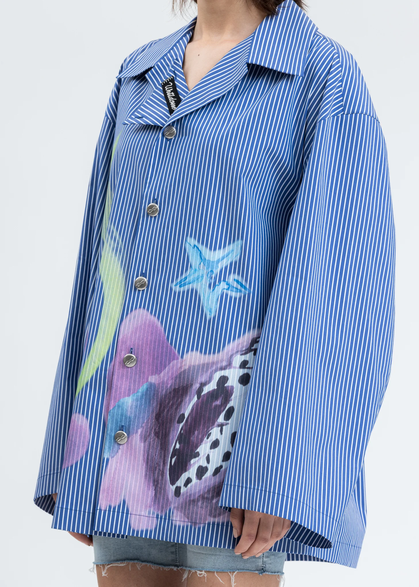 Blue Striped Shell Print Shirt - Image 5