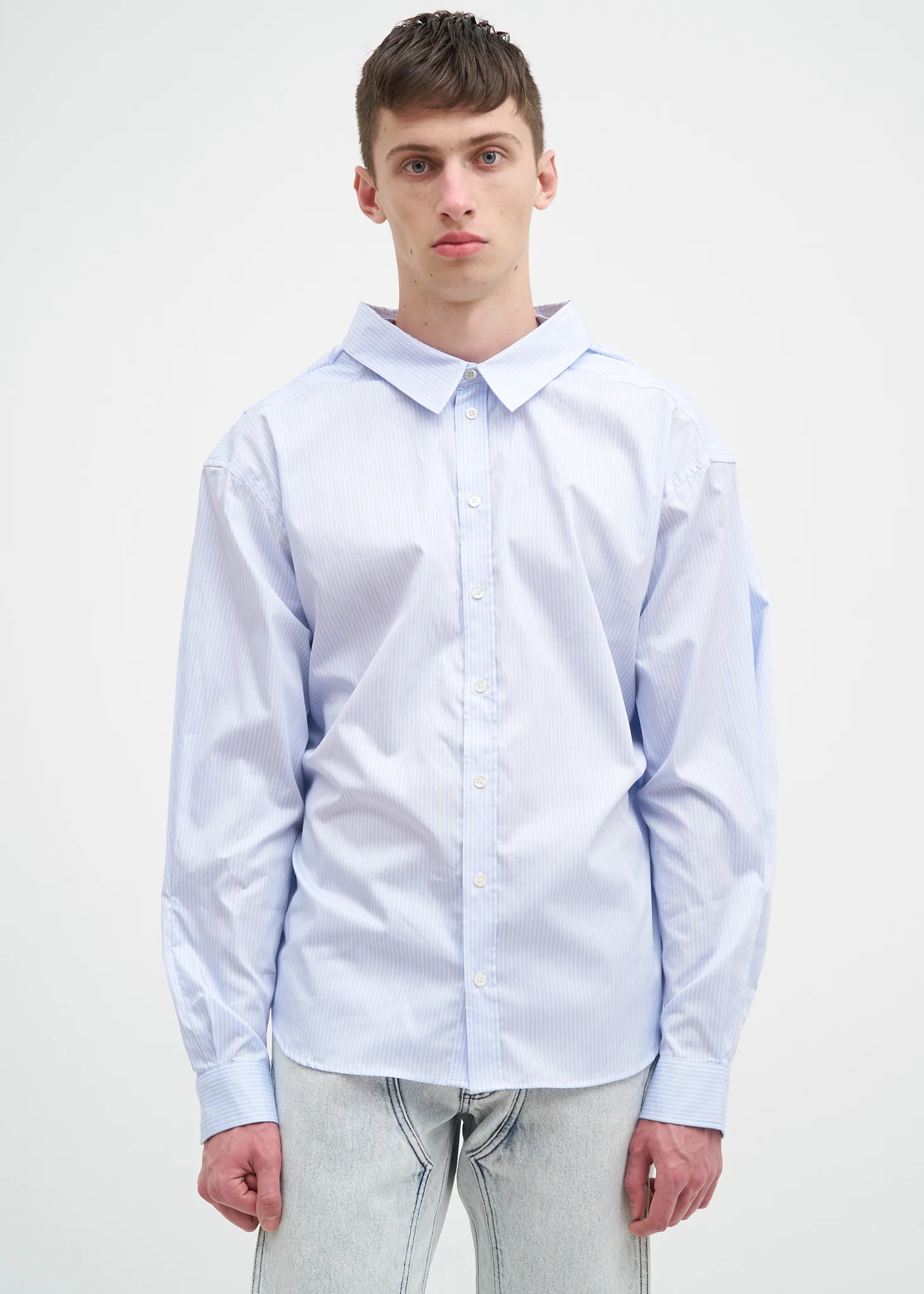 Blue Striped Skinny Shirt - Image 4