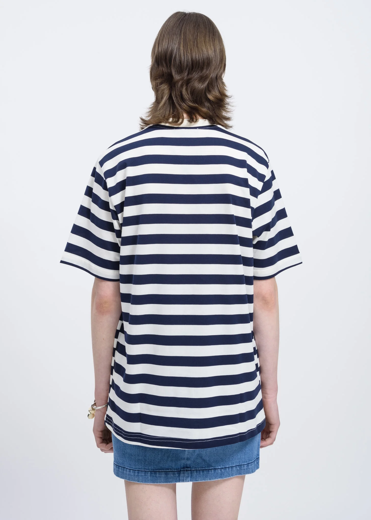 Blue Stripes T-Shirt w/ Embroidery EIWS - Image 3