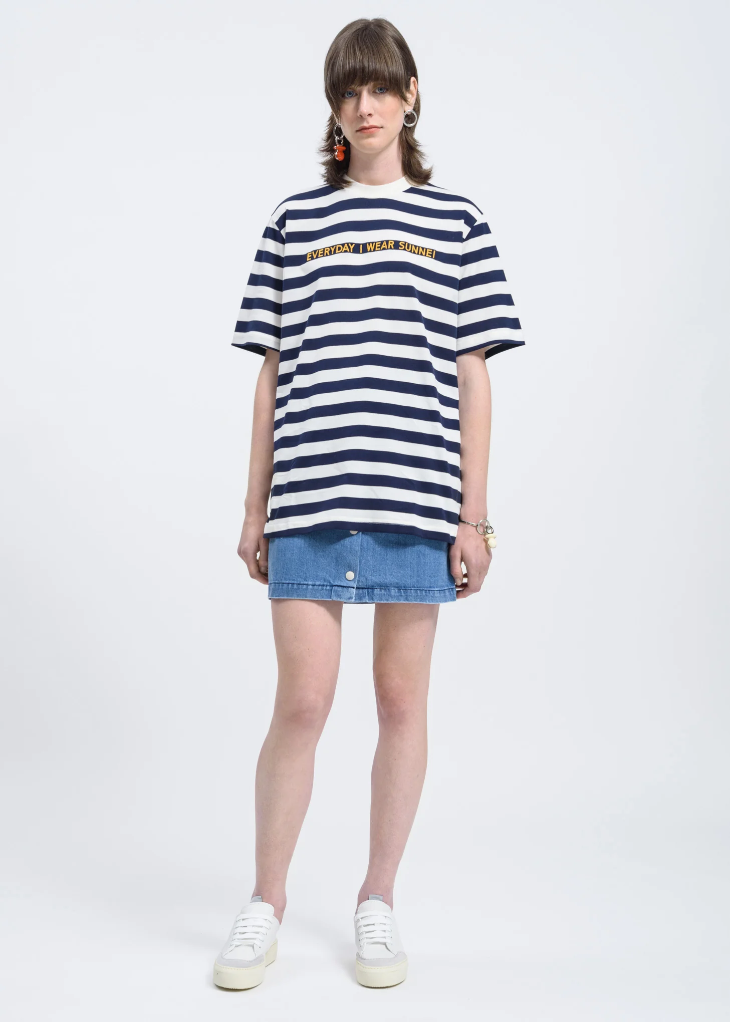 Blue Stripes T-Shirt w/ Embroidery EIWS - Image 4