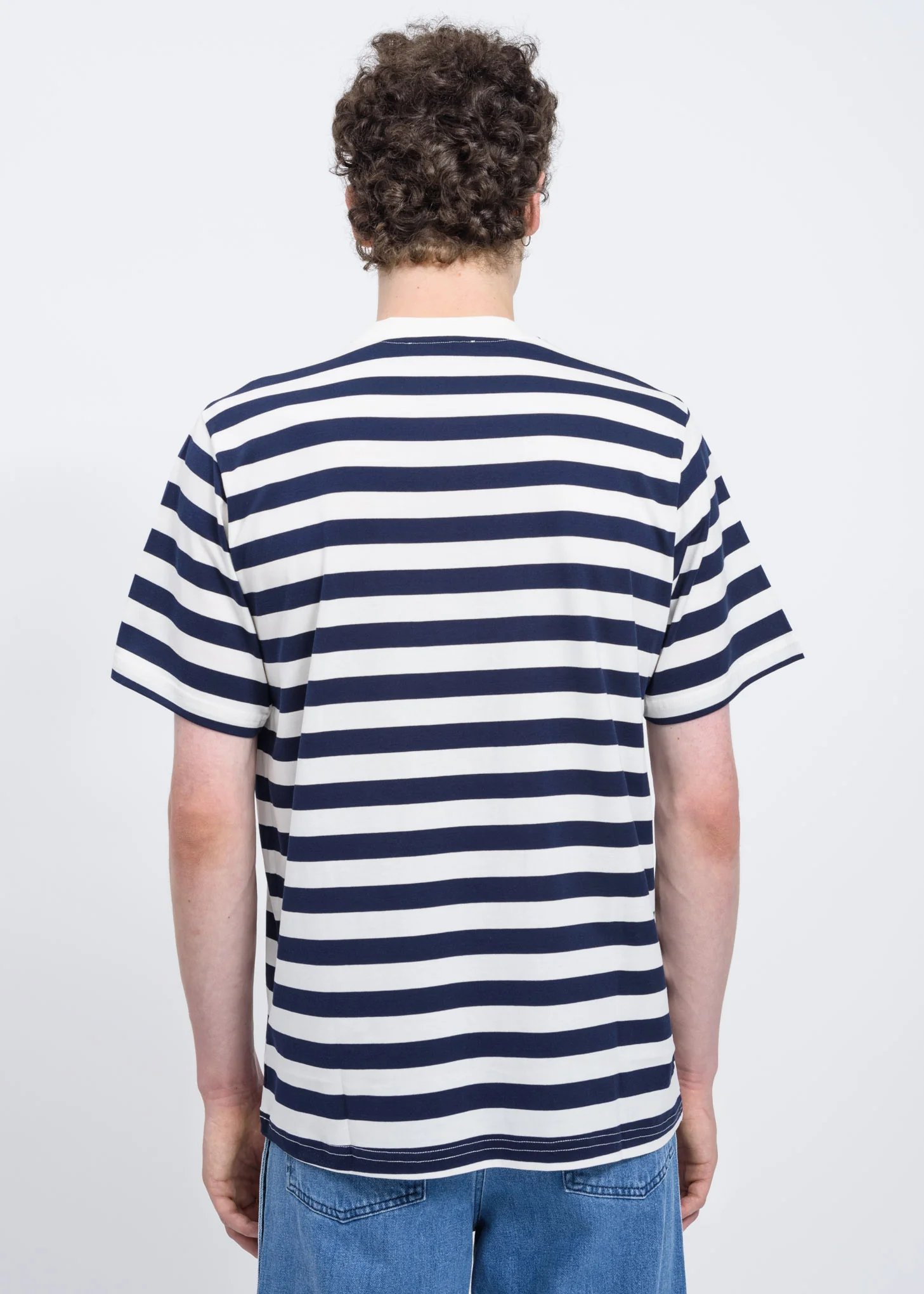 Blue Stripes T-Shirt w/ Embroidery EIWS - Image 4