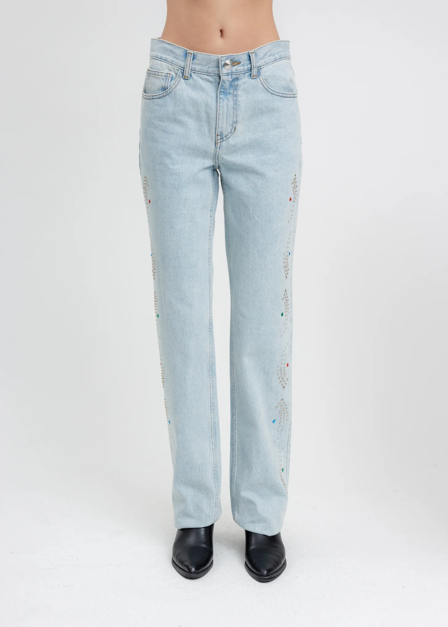 Blue Stud Artwork Pants - Image 3