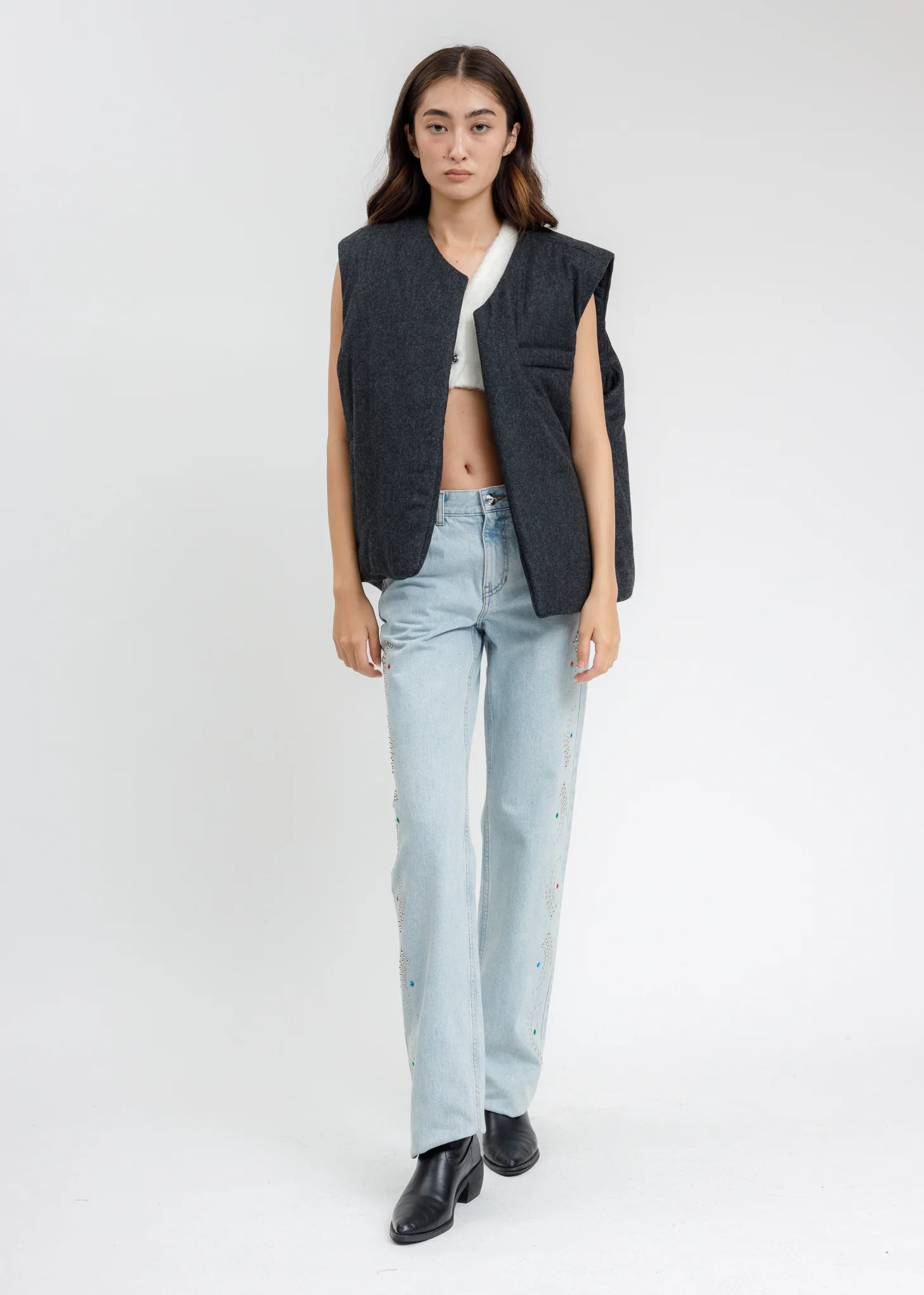 Blue Stud Artwork Pants - Image 5