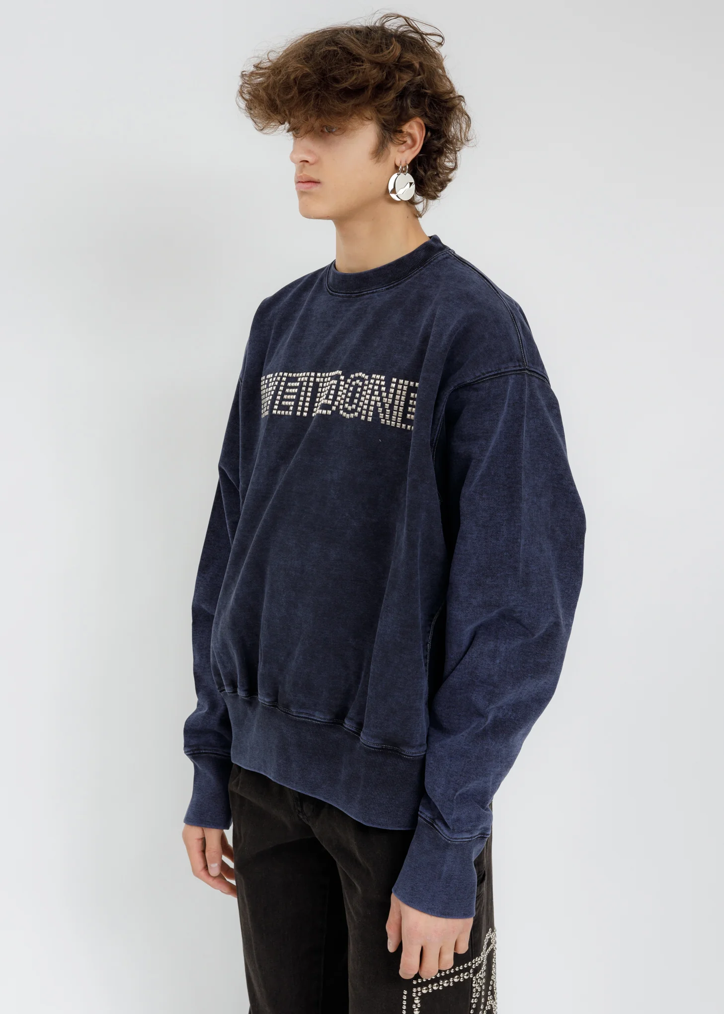 Blue Stud Logo Sweatshirt - Image 3