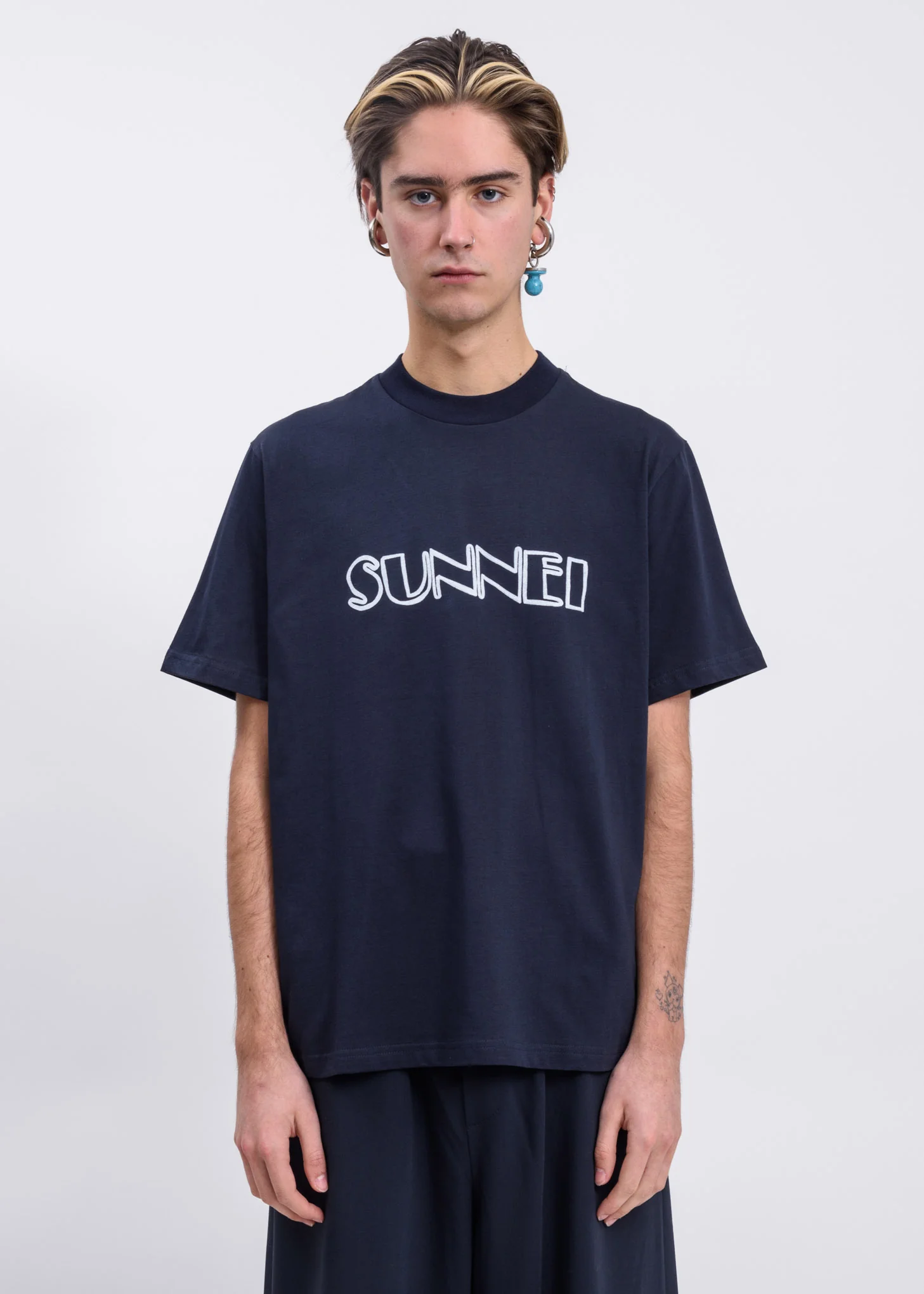 Blue SUNNEI Marker Logo T-Shirt