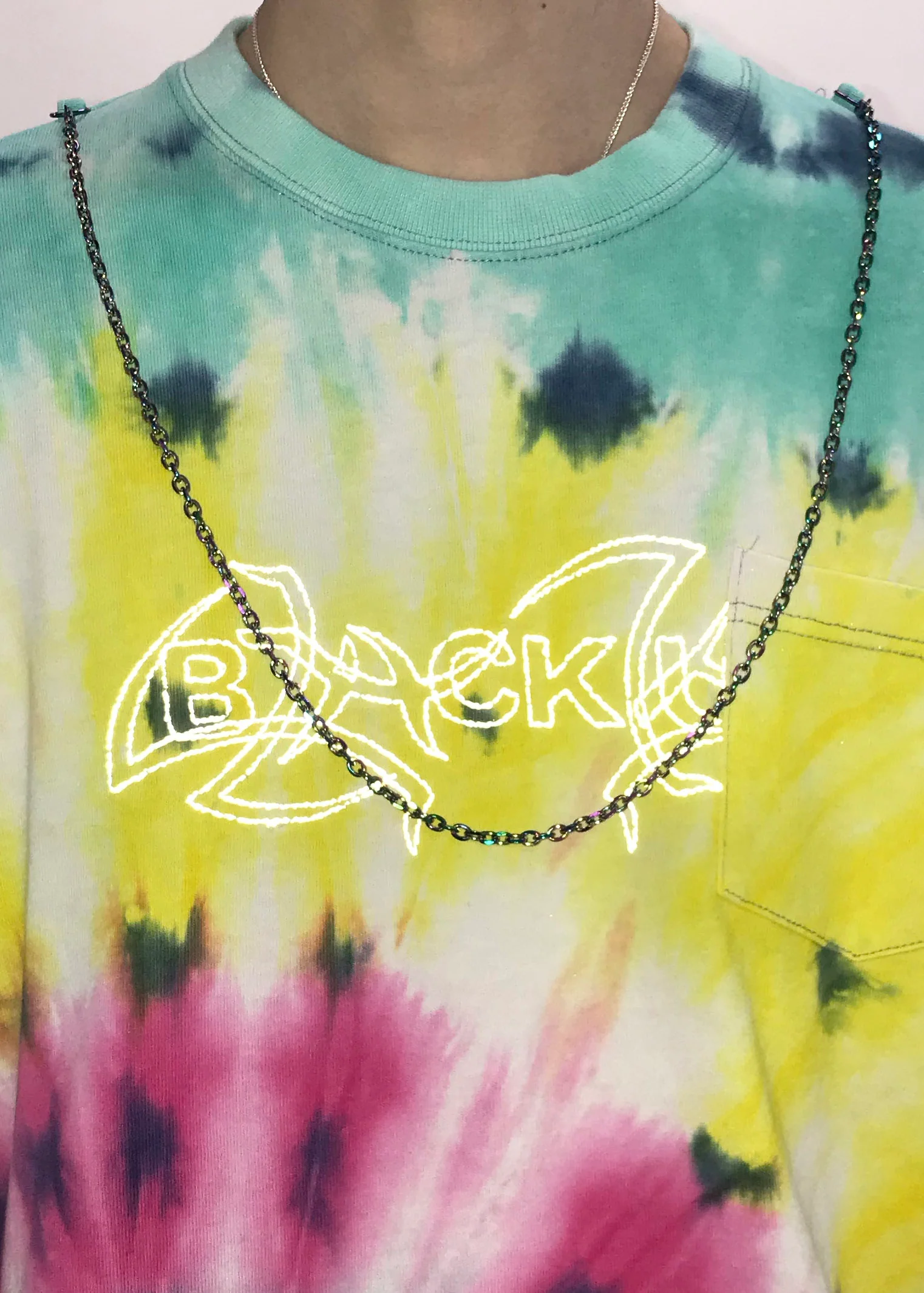 Blue Tie Dye Reflective Long Sleeve - Image 5