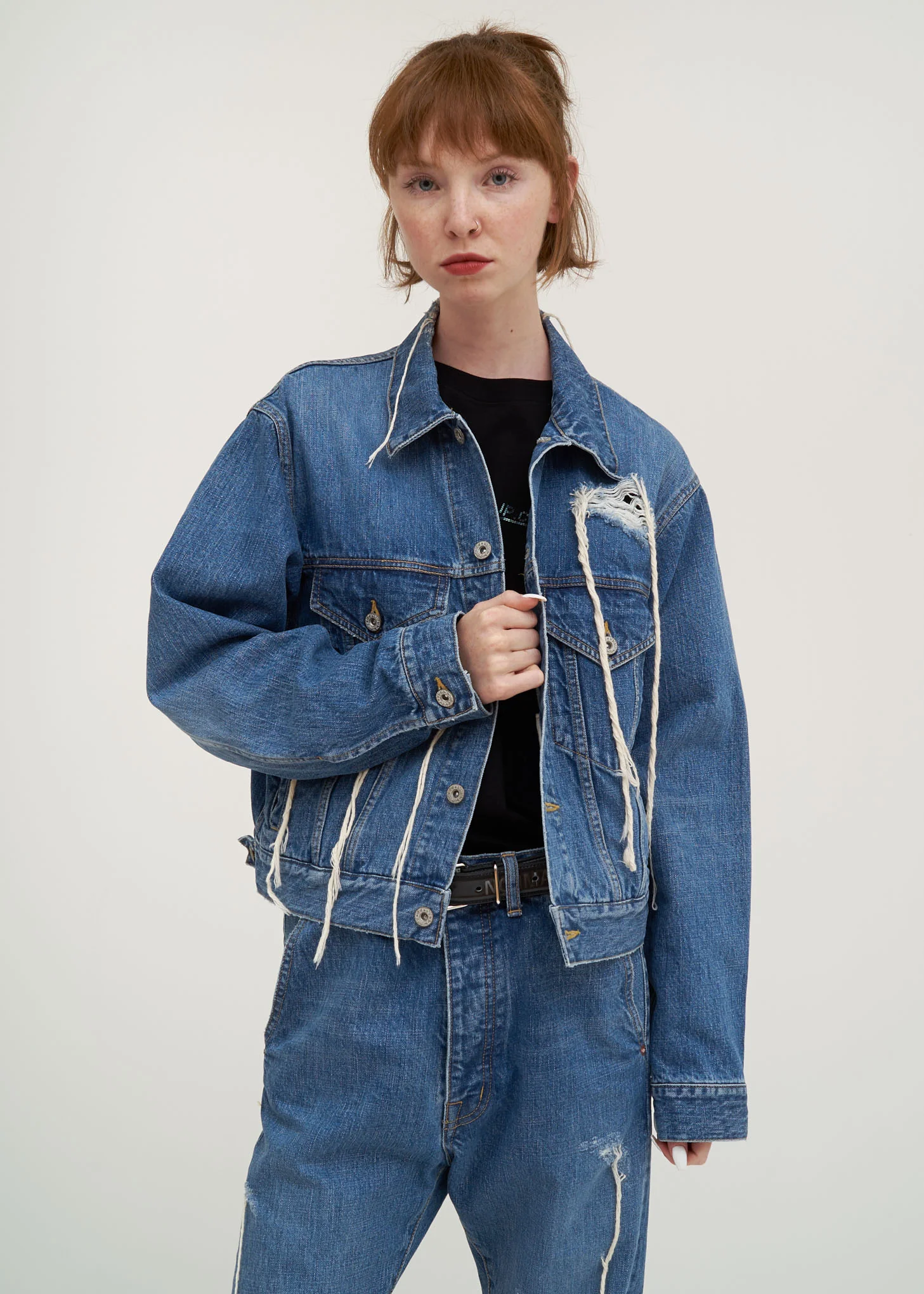 Blue Too Much Damage Denim Jacket