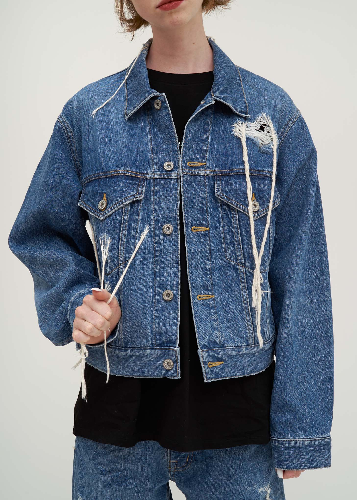 Blue Too Much Damage Denim Jacket - Image 4