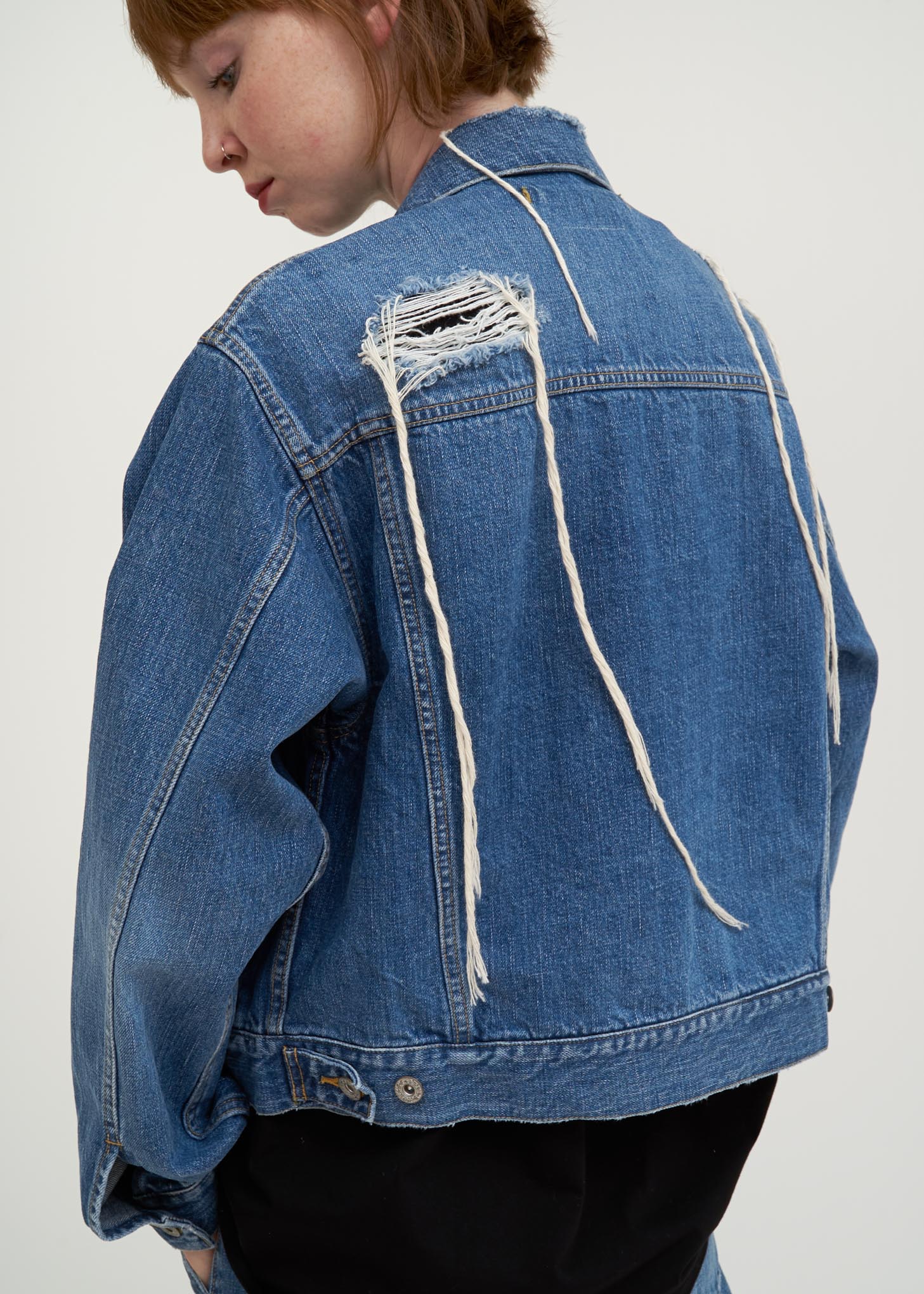 Blue Too Much Damage Denim Jacket - Image 5