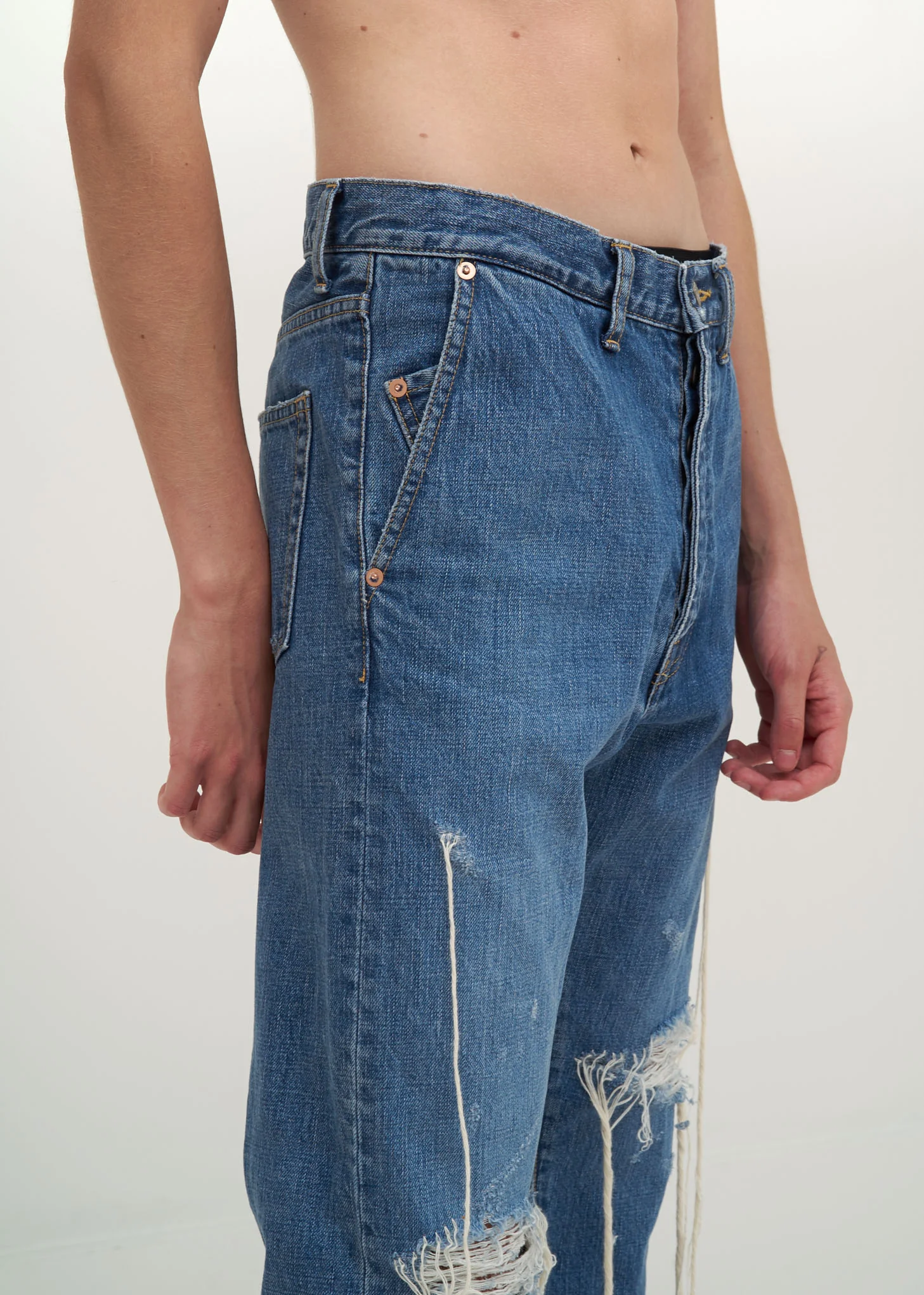 Blue Too Much Damage Denim Pants - Image 4