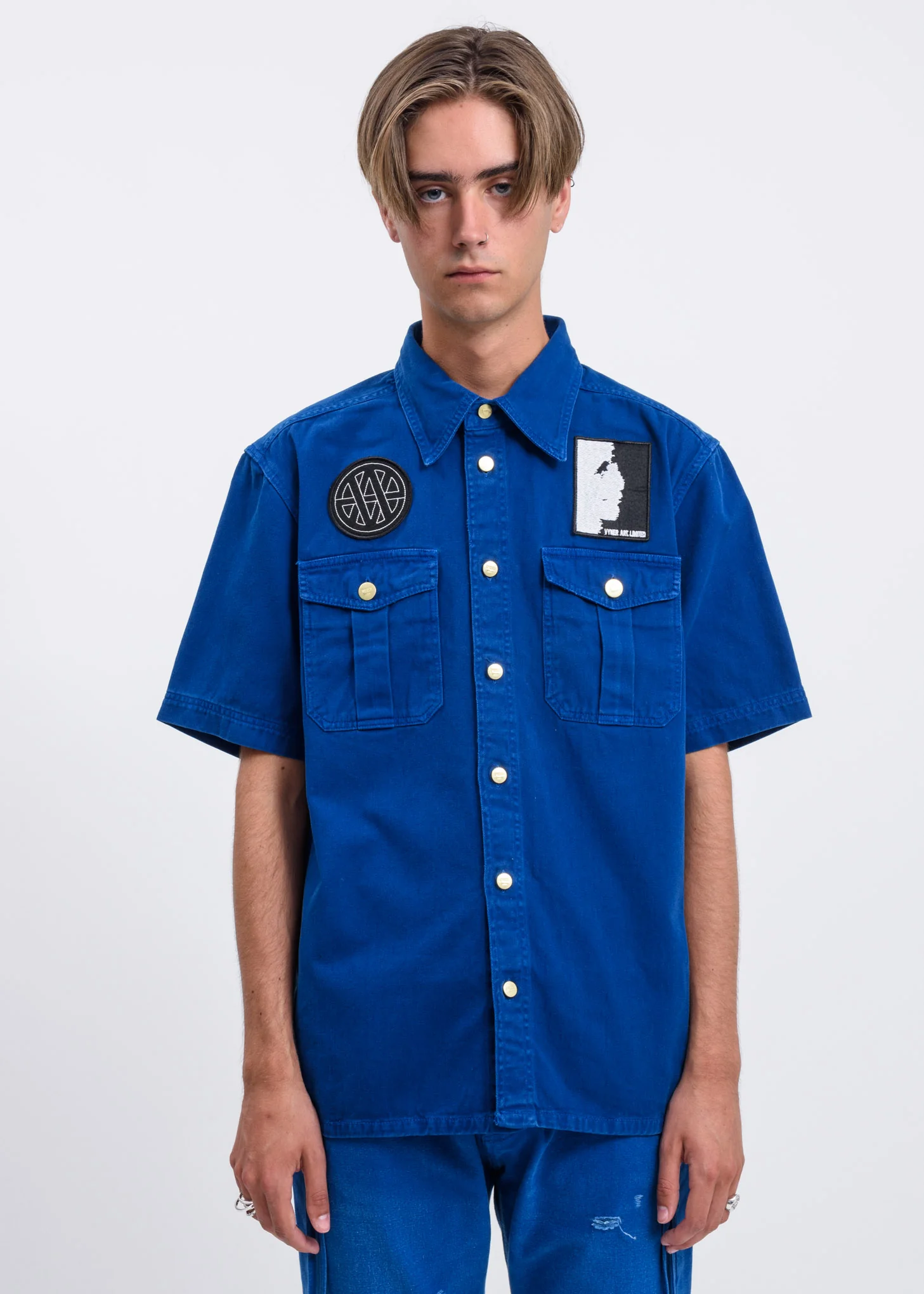 Blue Treatment and Patches Scout Shirt