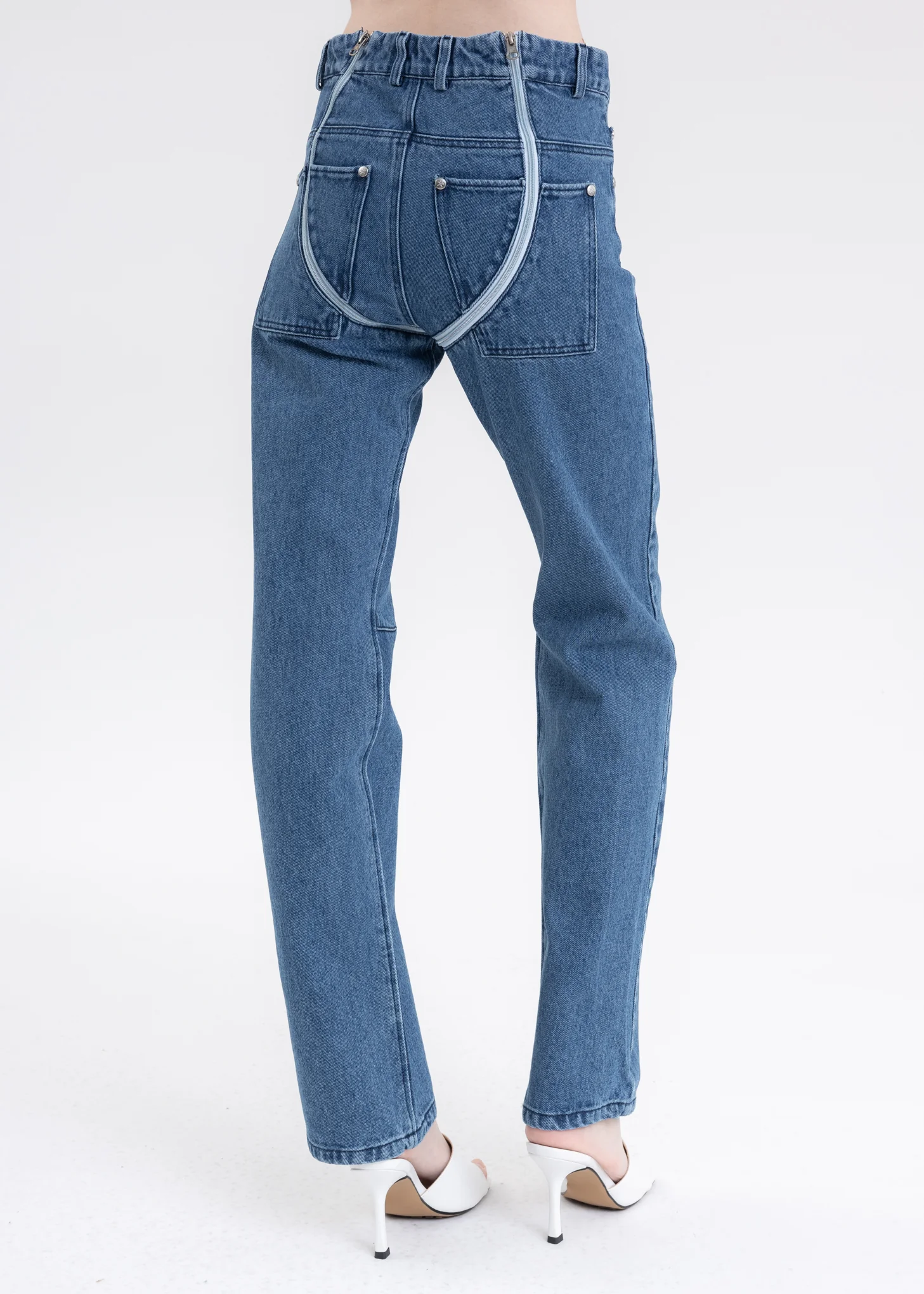 Blue TROUSERS WITH DOUBLE ZIP - Image 2