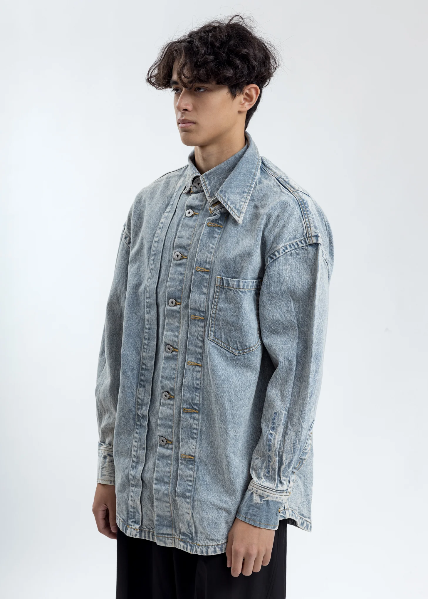 Blue Wash Denim Shirt - Image 3