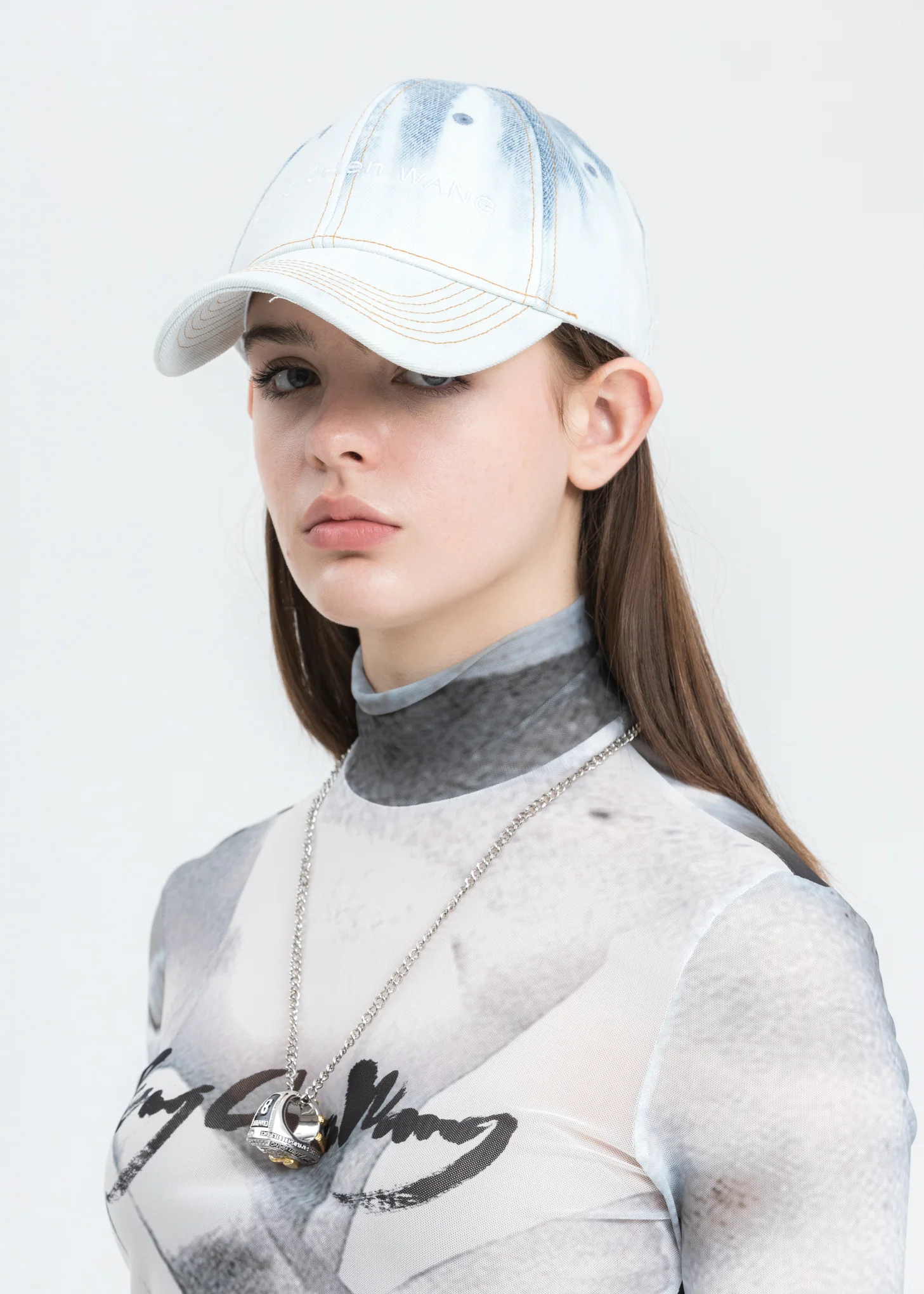 Blue Washed Denim Baseball Cap - Image 2