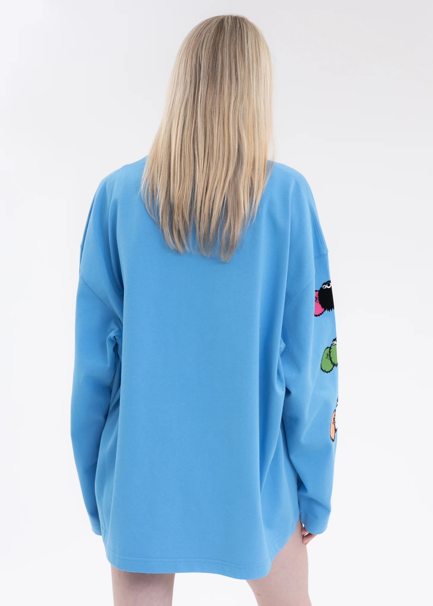 BLUE WE11DONE DUST CHARACTER LONG T-SHIRT - Image 4