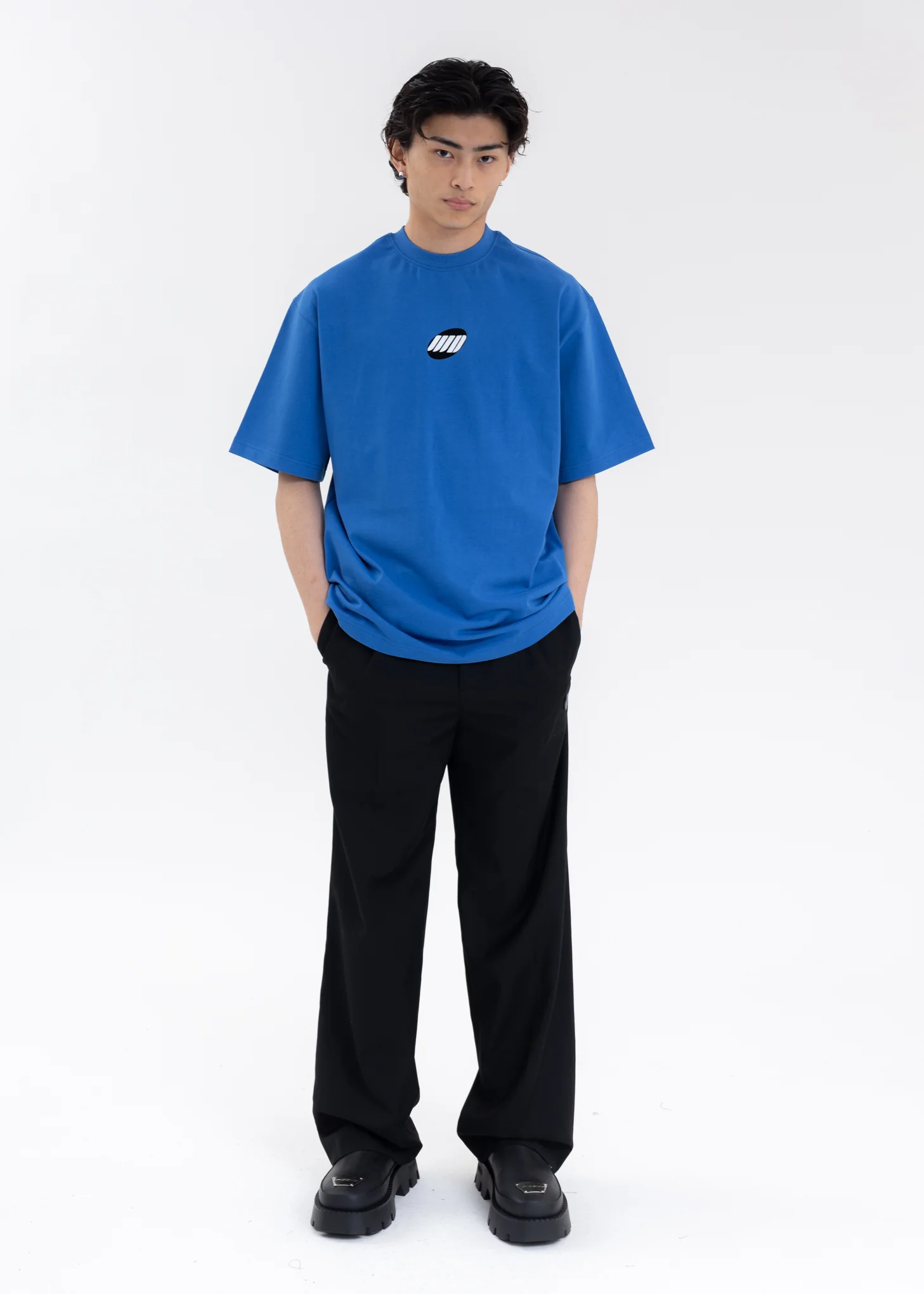 BLUE WE11DONE SMALL LOGO T-SHIRT - Image 5