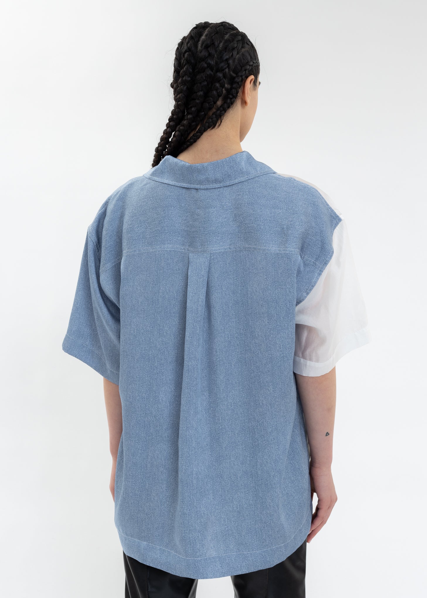 BLUE / WHITE TRANSPARENT TWO TONE SHIRT - Image 3