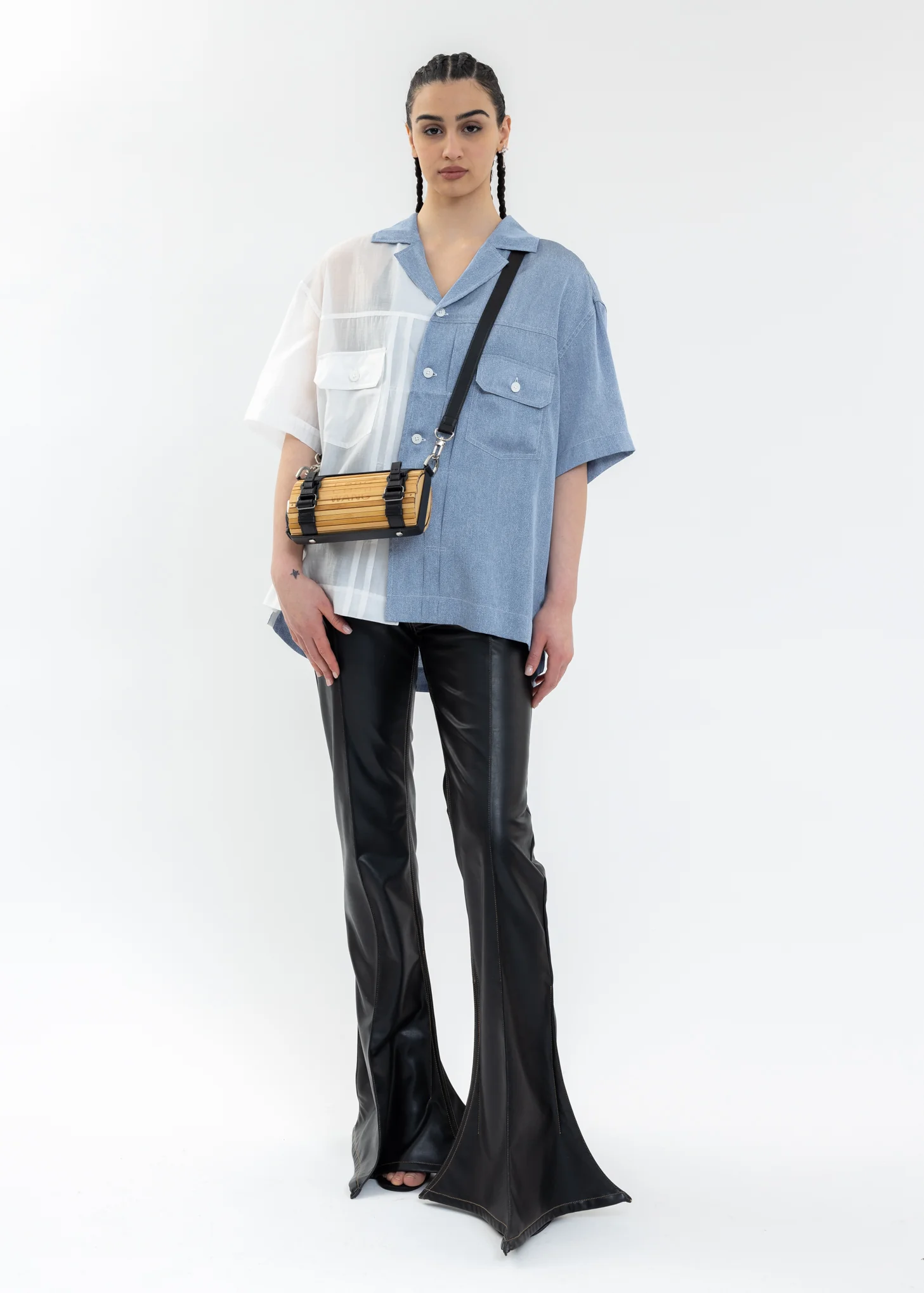 BLUE / WHITE TRANSPARENT TWO TONE SHIRT - Image 5