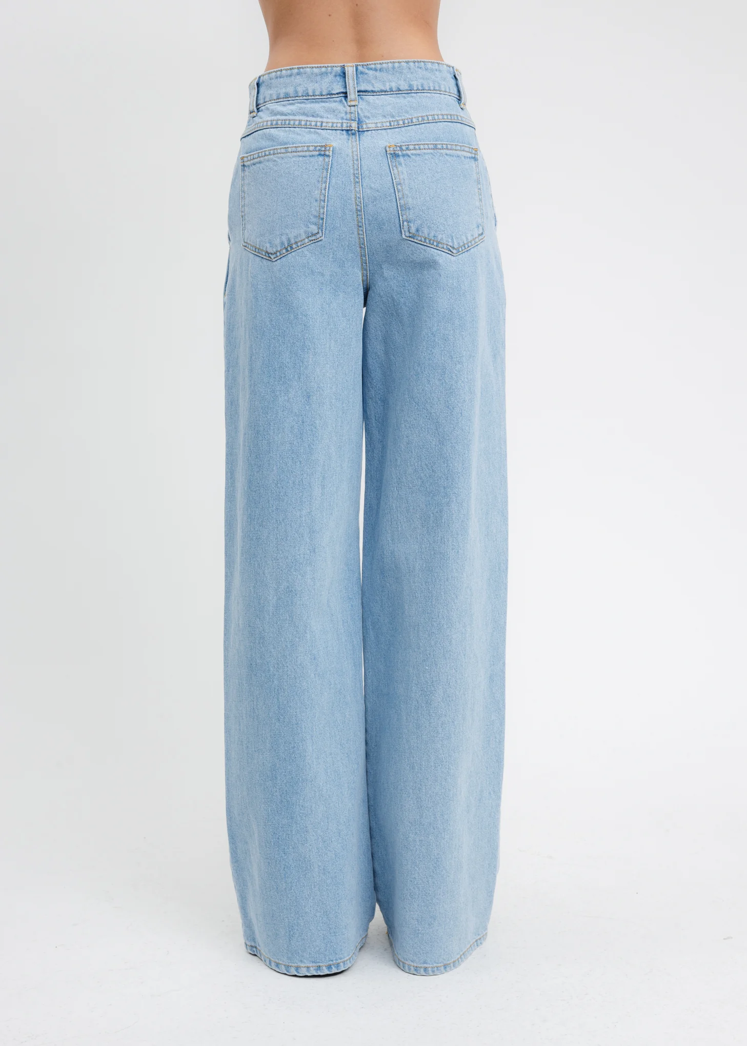 Blue Wide Denim Pants - Image 4