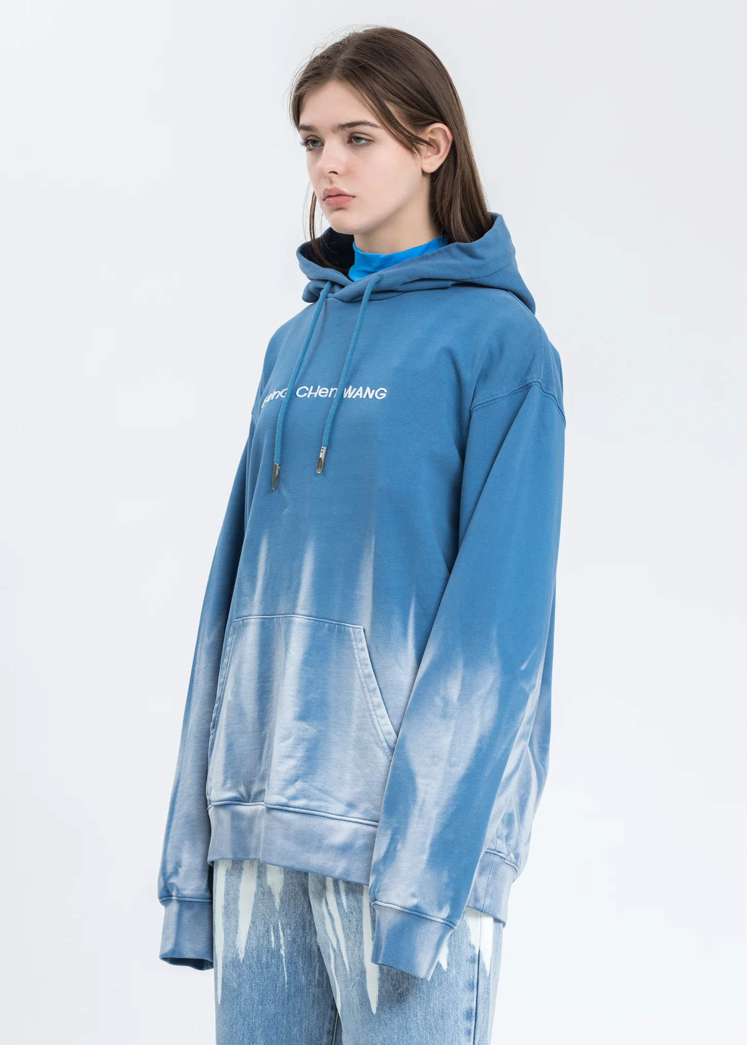 Blue with Gradient Tie Dye Hoodie - Image 3
