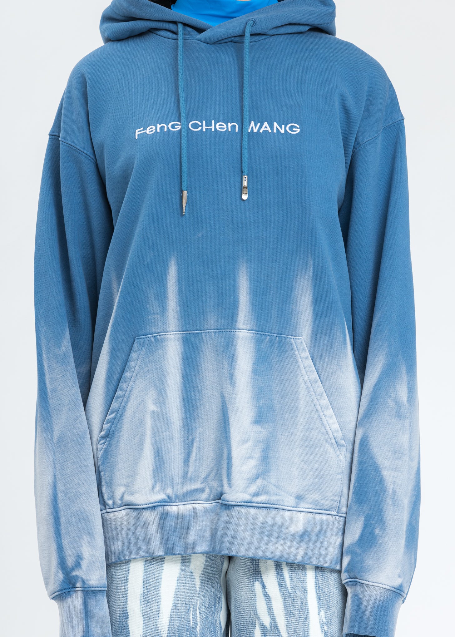 Blue with Gradient Tie Dye Hoodie - Image 4