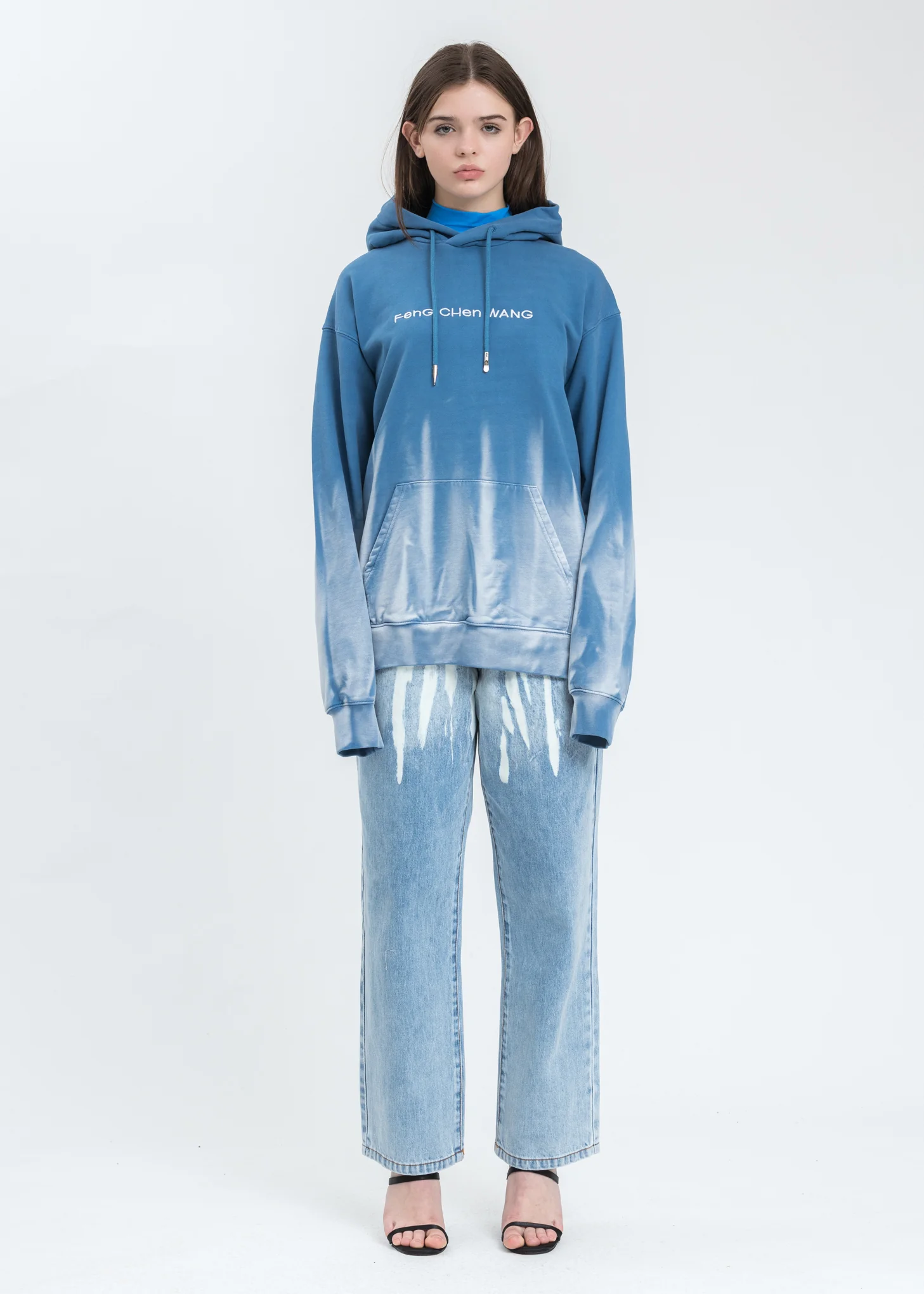Blue with Gradient Tie Dye Hoodie - Image 5