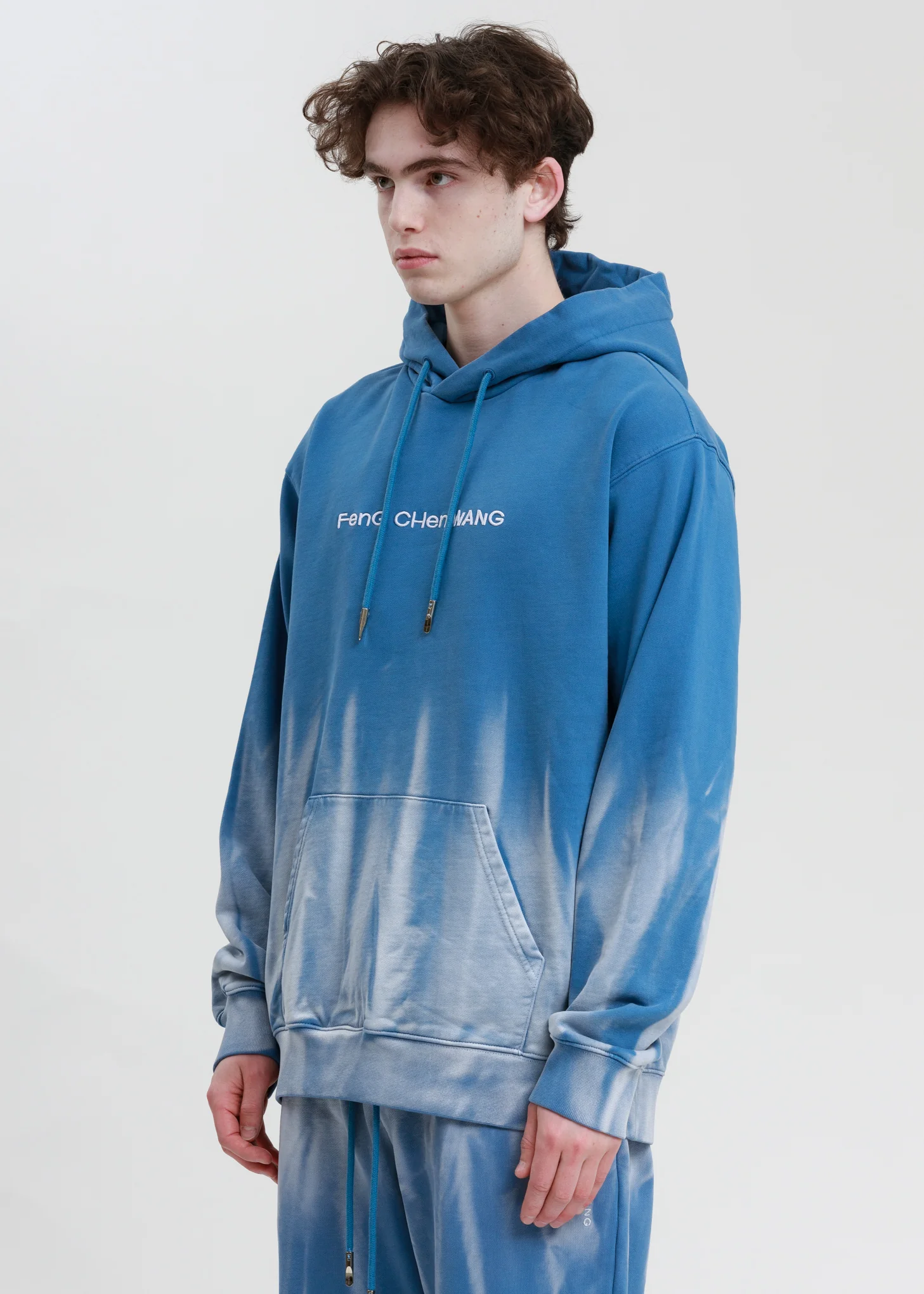 Blue with Gradient Tie Dye Hoodie - Image 3