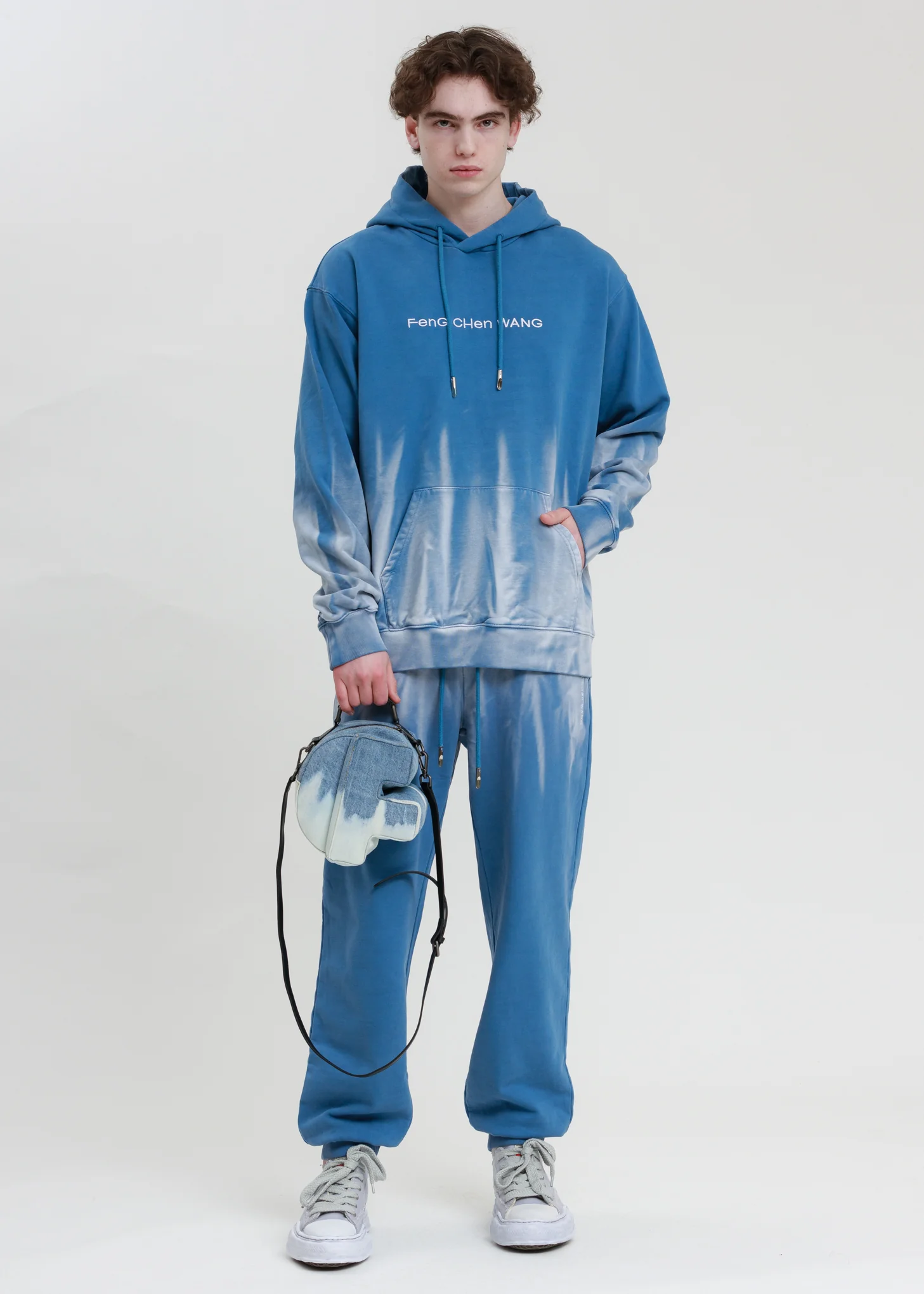 Blue with Gradient Tie Dye Hoodie - Image 5