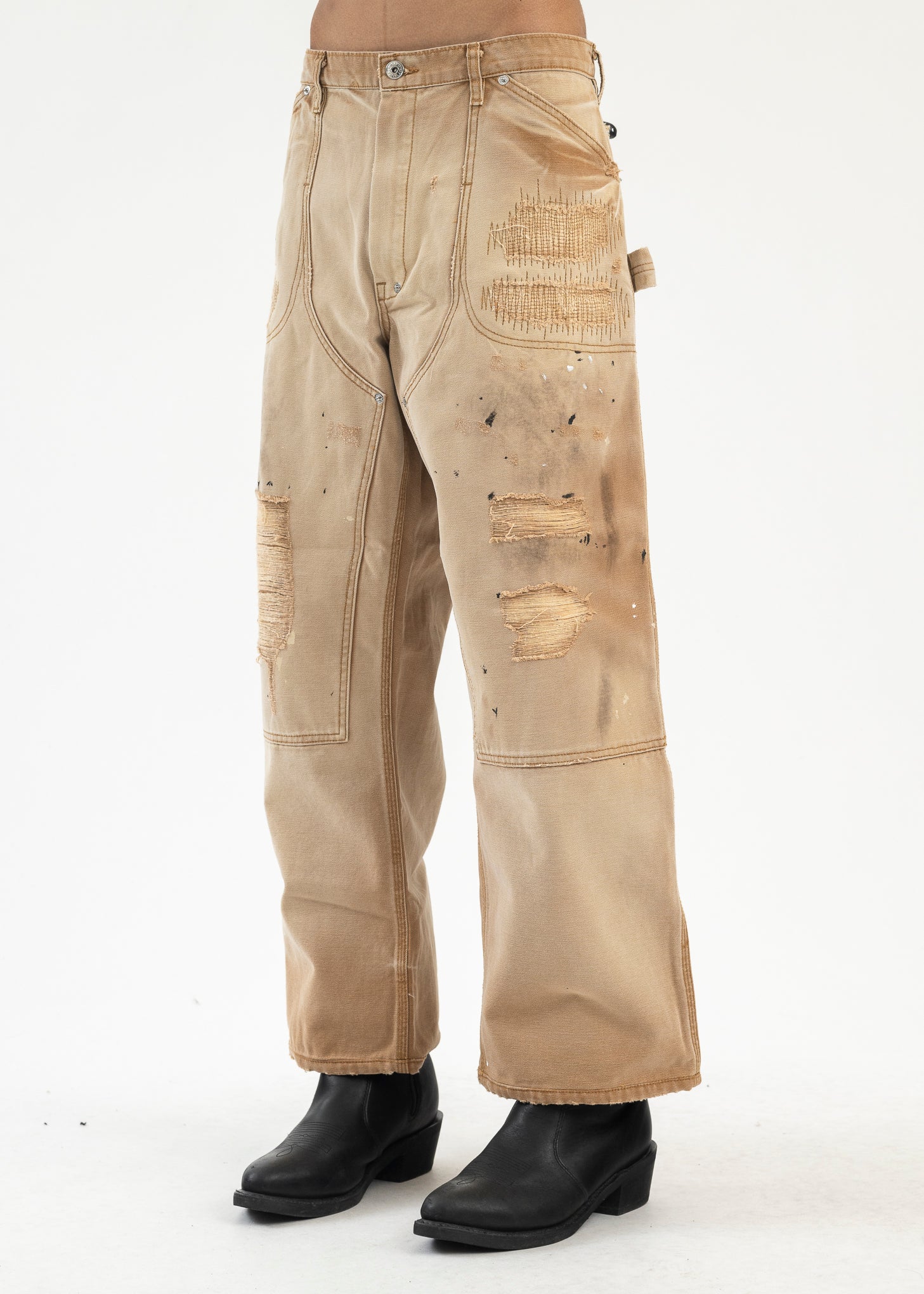 Branko Tan Distressed Painted Carpenters - Image 2