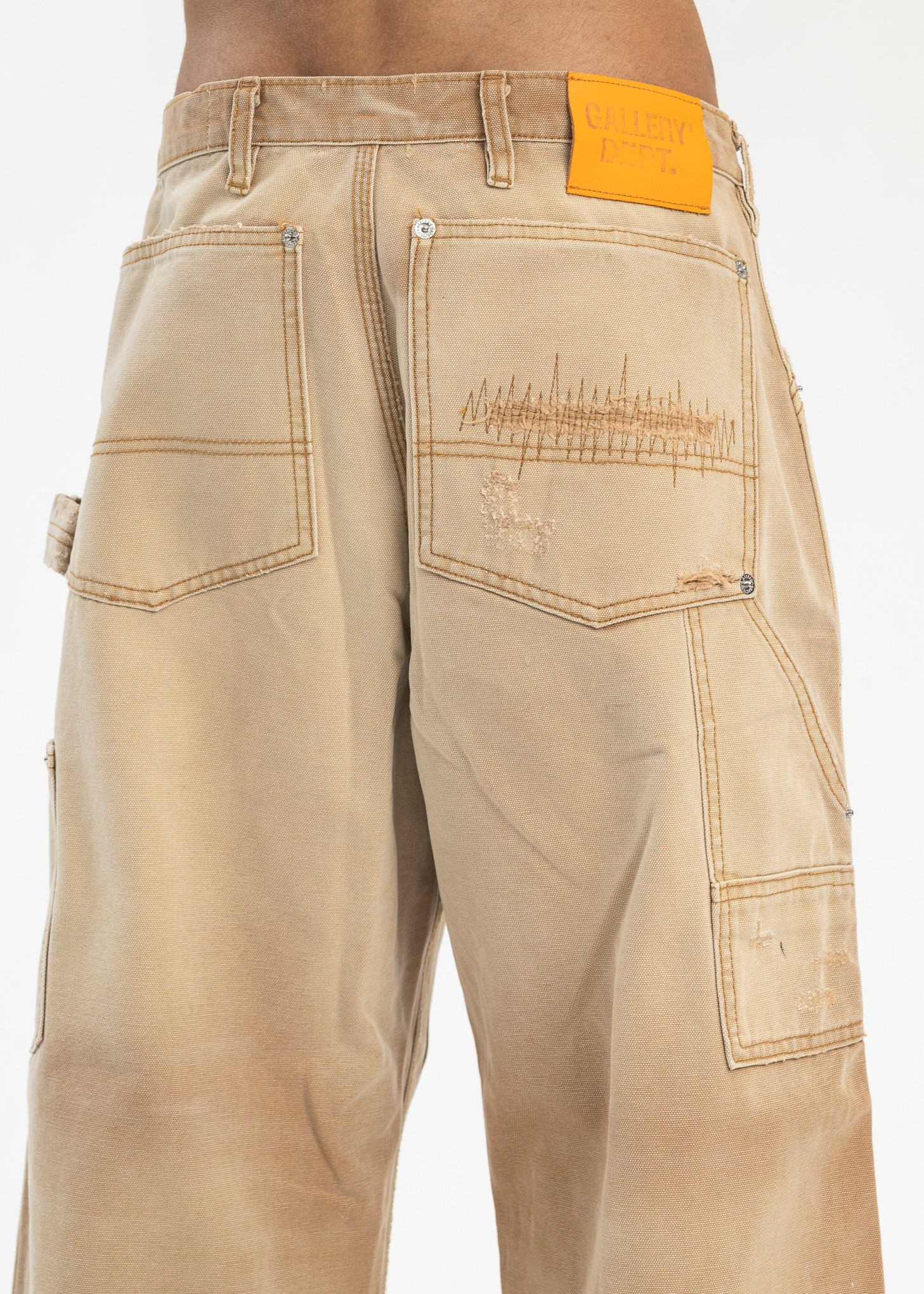 Branko Tan Distressed Painted Carpenters - Image 5