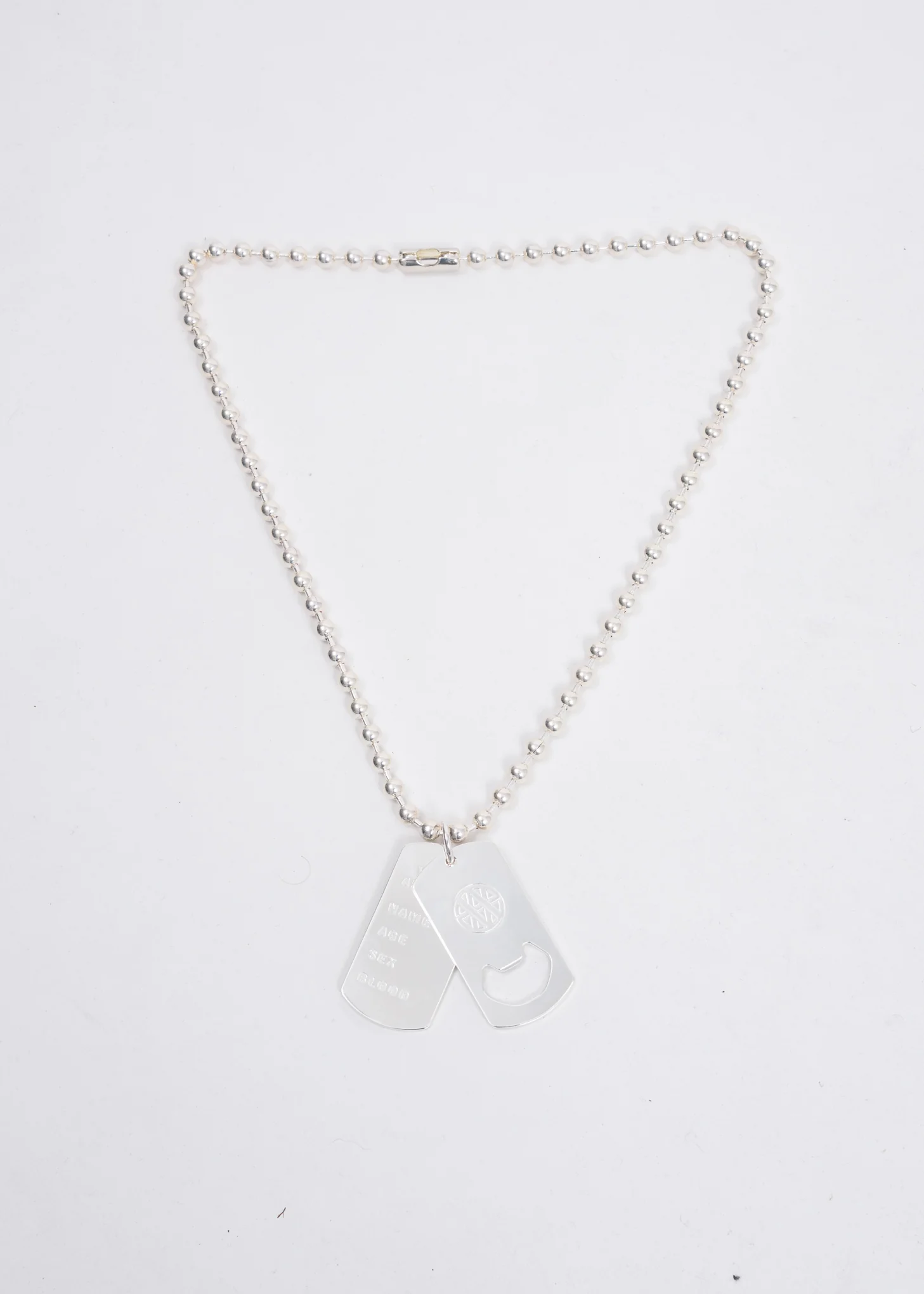 Brass Dog Tag and Bottle Opener Necklace